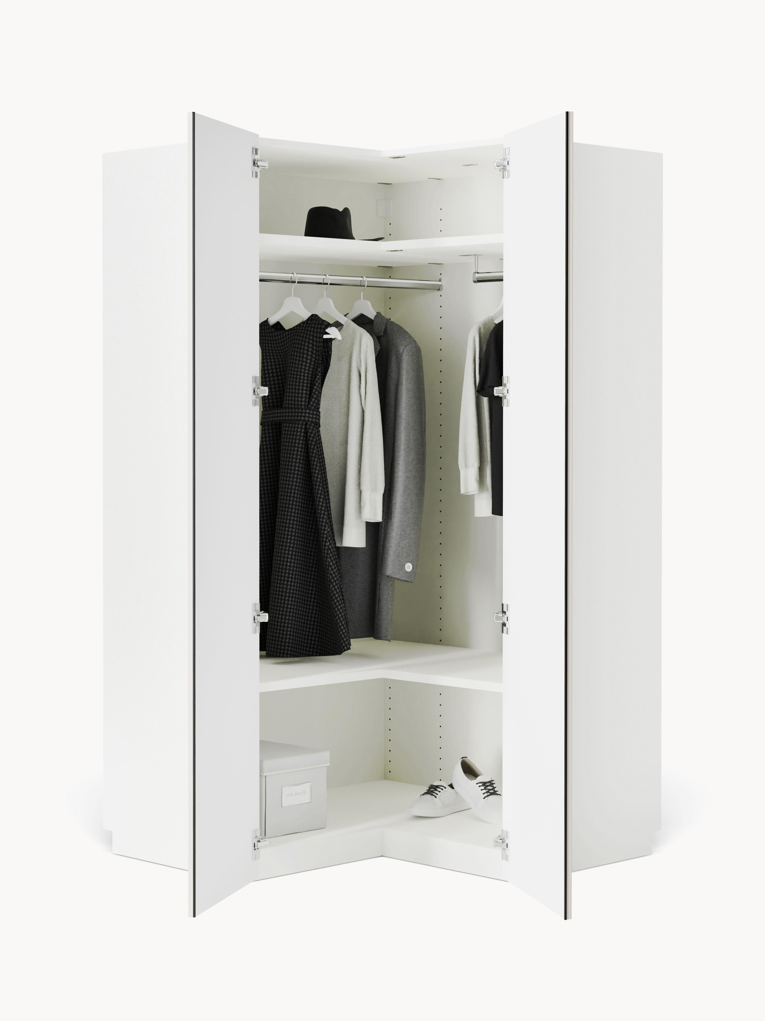Modularer Eck-Kleiderschrank Charlotte, 115 cm Breite
