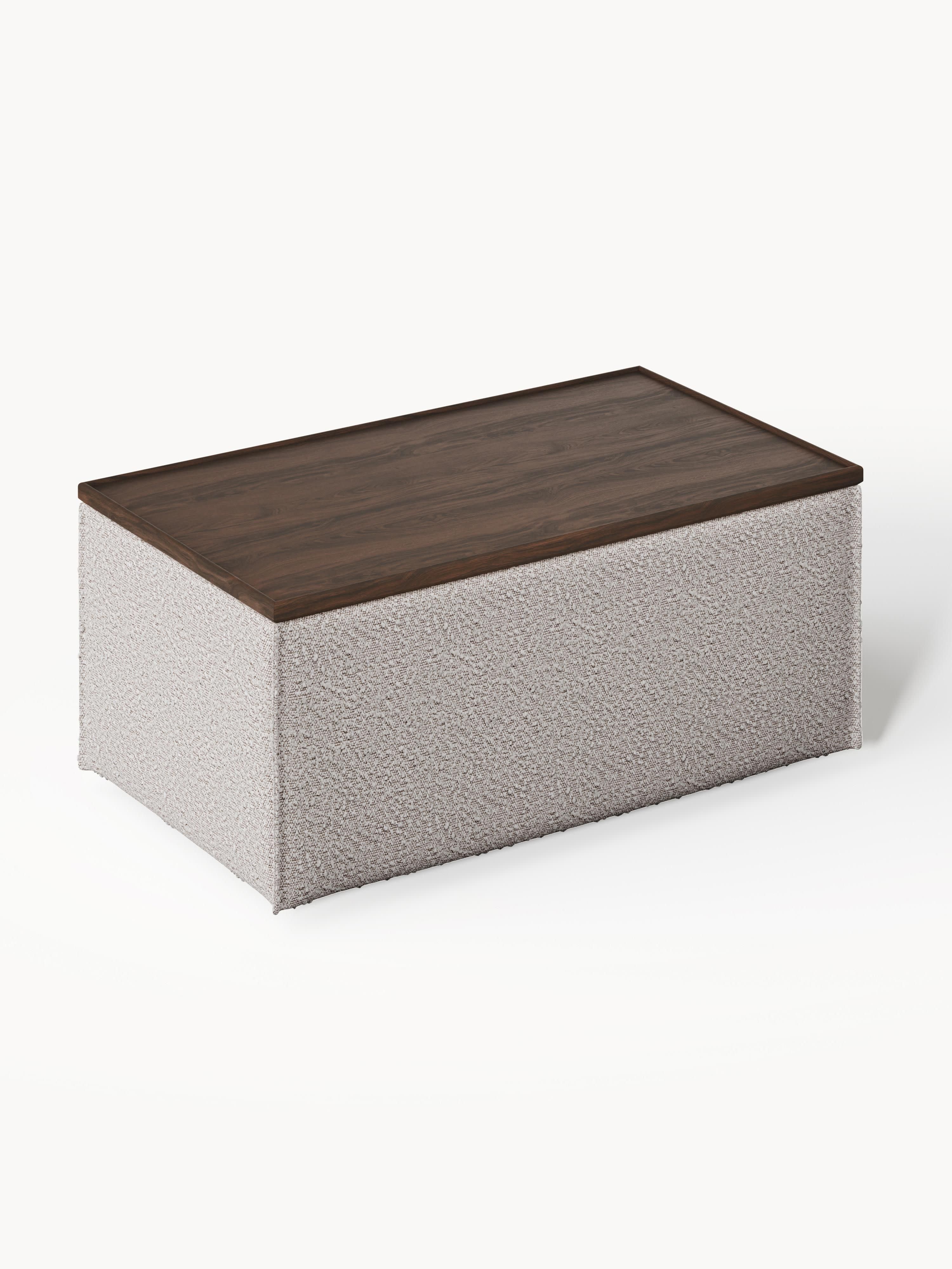 Sofa-Hocker Lennon aus Bouclé mit Stauraum