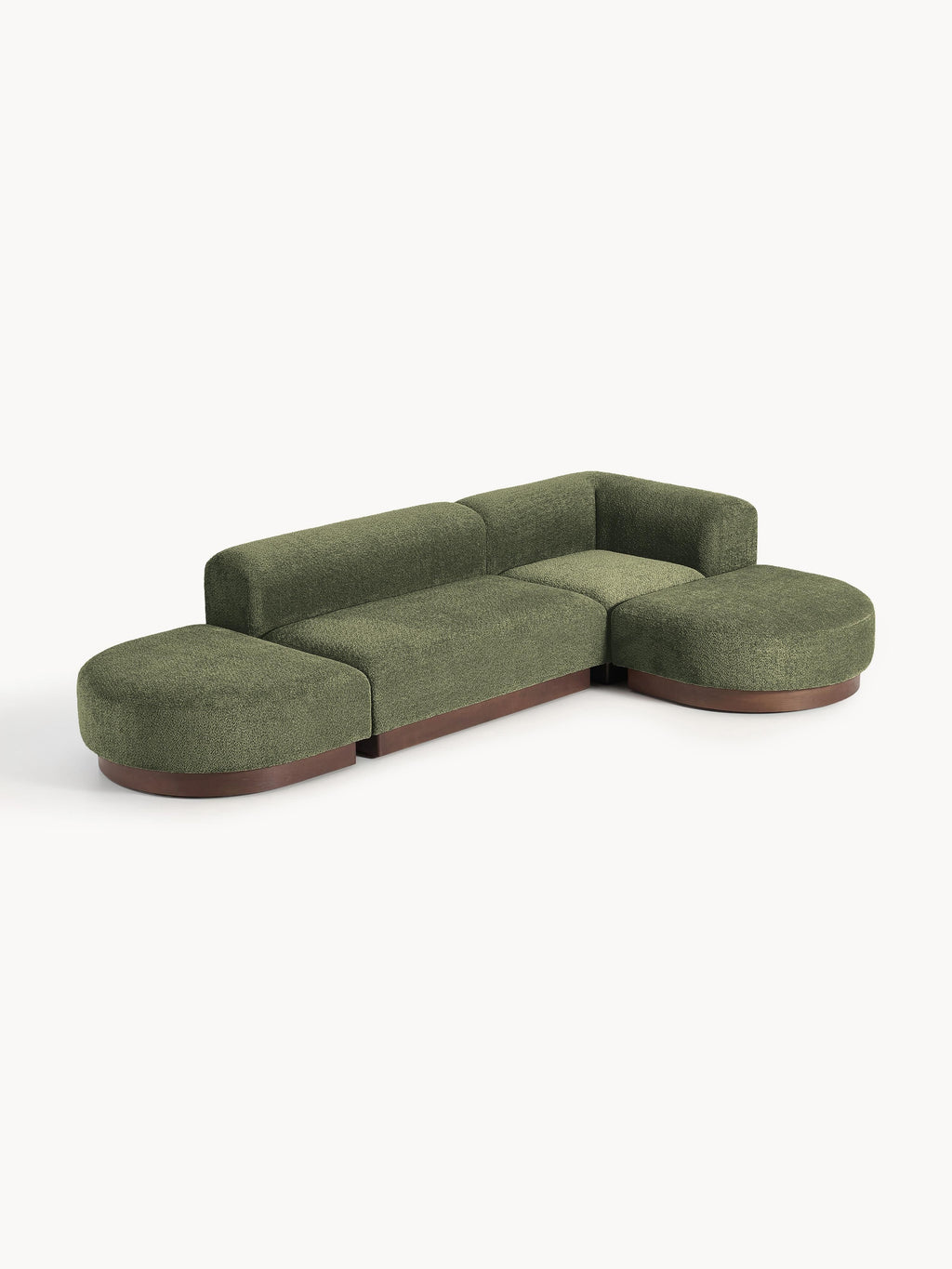Modulares Ecksofa Natalie aus Teddy-Bouclé