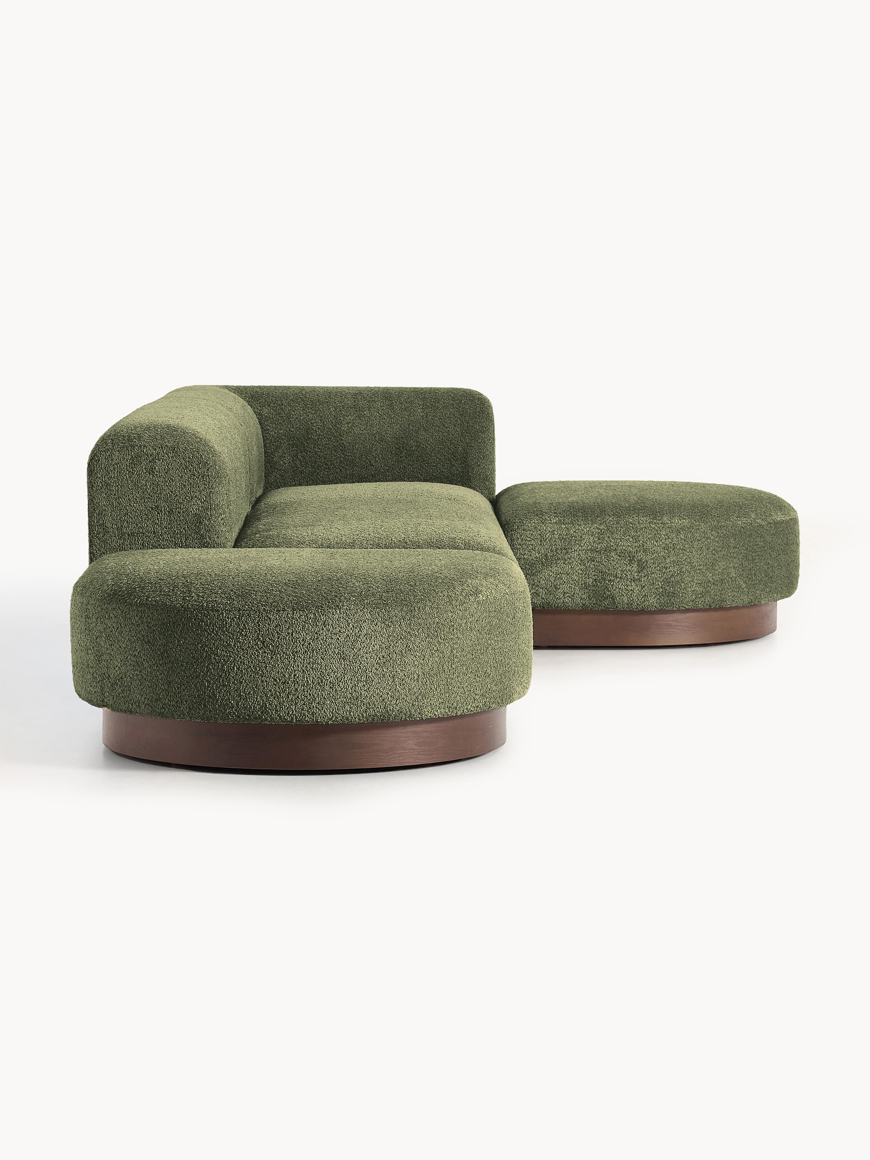 Modulares Ecksofa Natalie aus Teddy-Bouclé