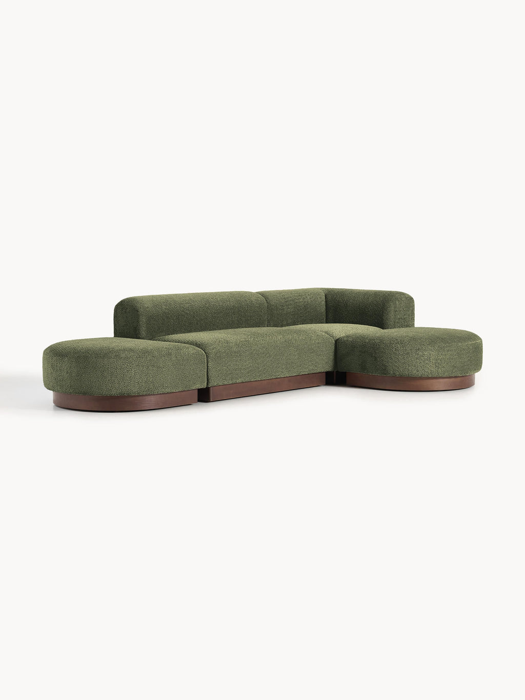 Modulares Ecksofa Natalie aus Teddy-Bouclé