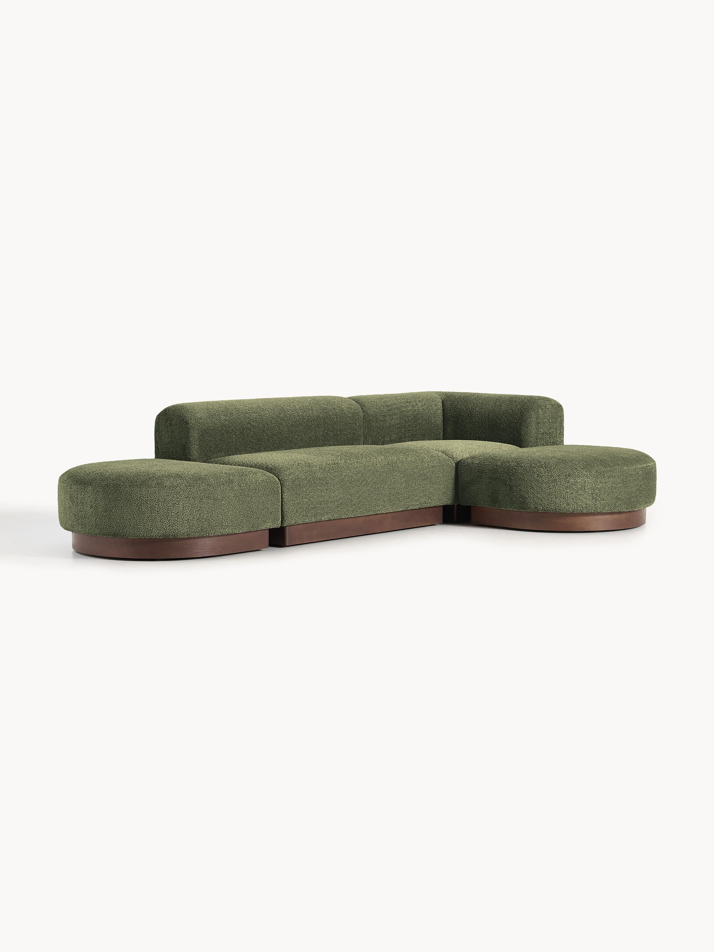 Modulares Ecksofa Natalie aus Teddy-Bouclé