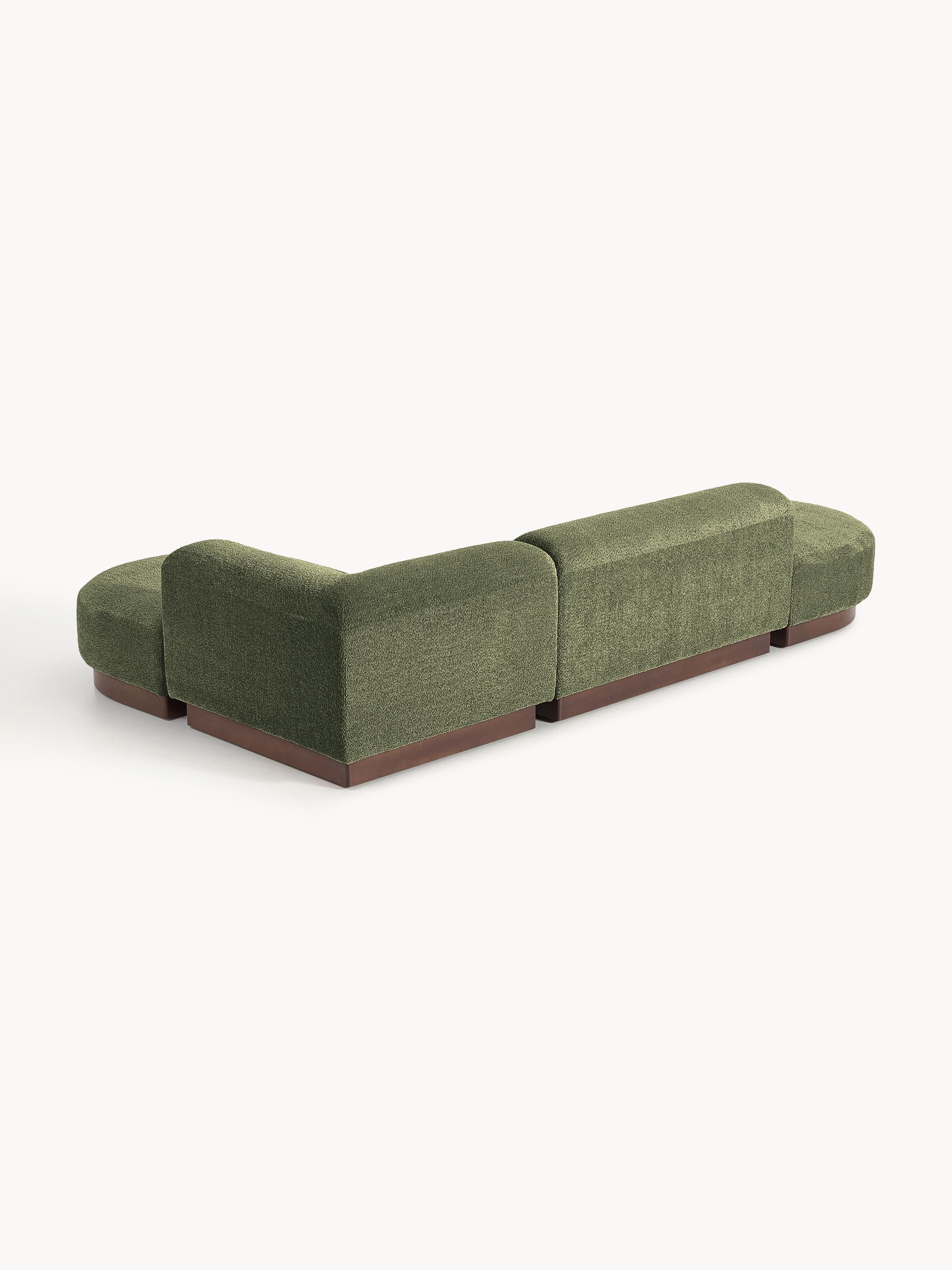 Modulares Ecksofa Natalie aus Teddy-Bouclé