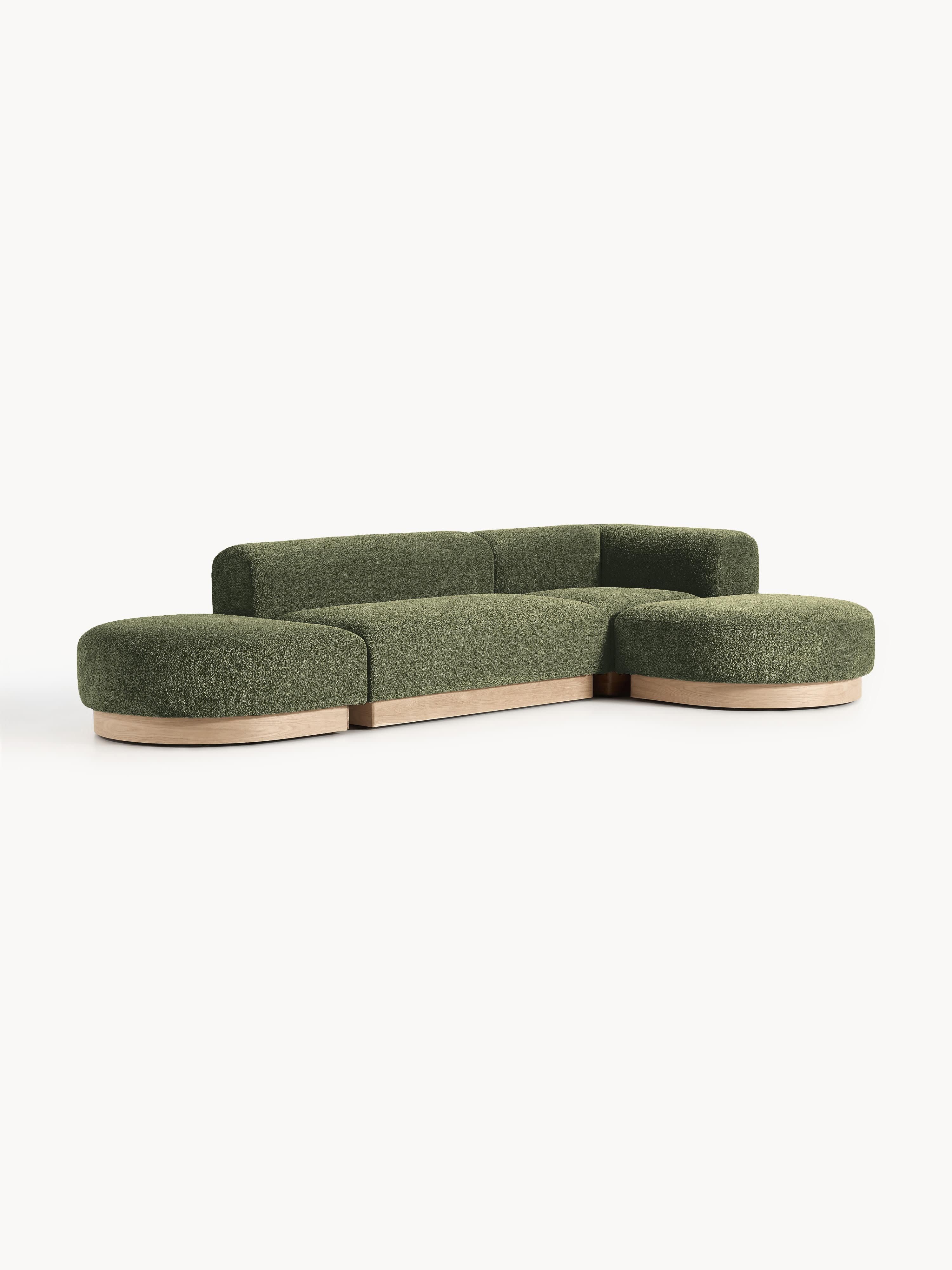 Modulares Ecksofa Natalie aus Teddy-Bouclé