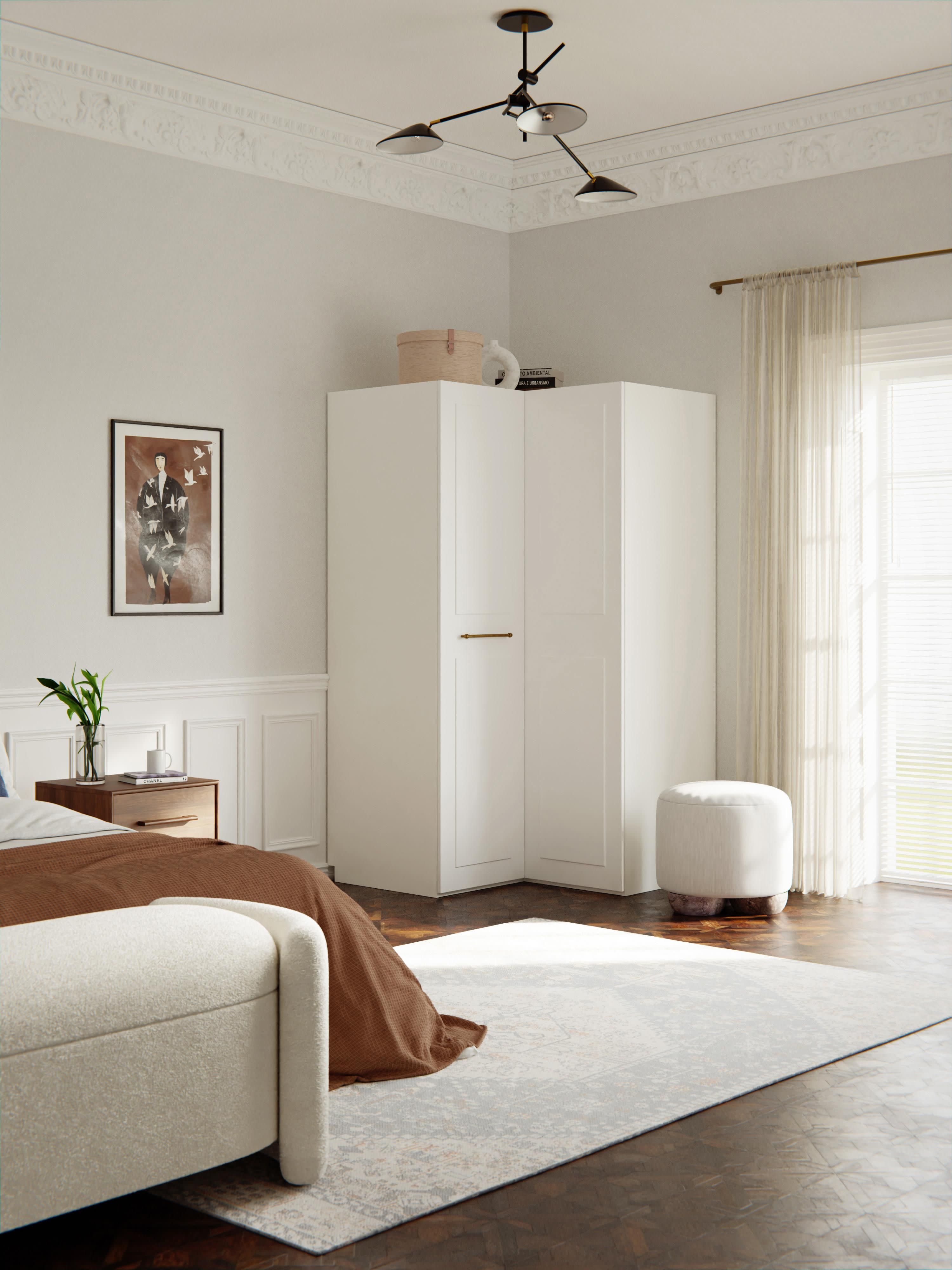 Modularer Eck-Kleiderschrank Charlotte, 115 cm Breite