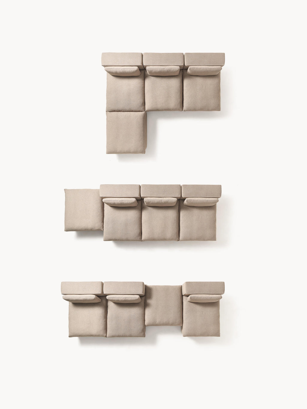 Modulares XL-Sofa Felix mit Hocker (links/rechts)