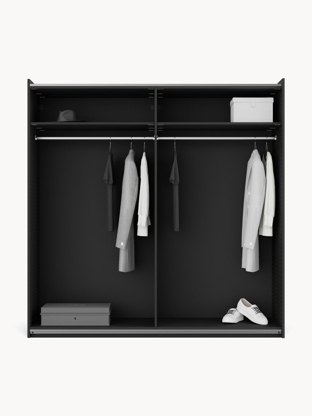 Modularer Schwebetürenschrank Leon, 200 cm Breite, in verschiedenen Größen