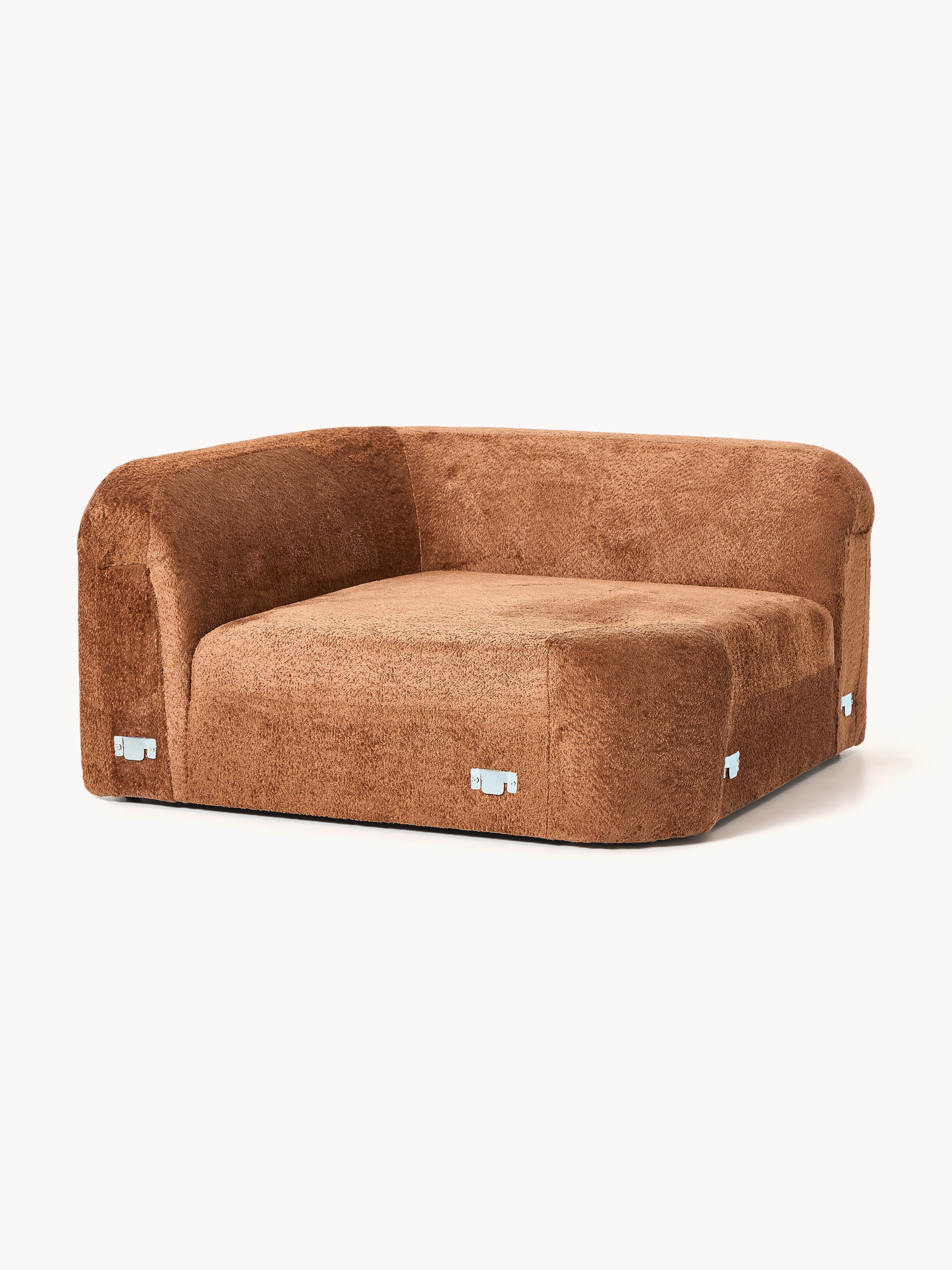 Rundes Teddy-Bouclé-Eckmodul Wolke