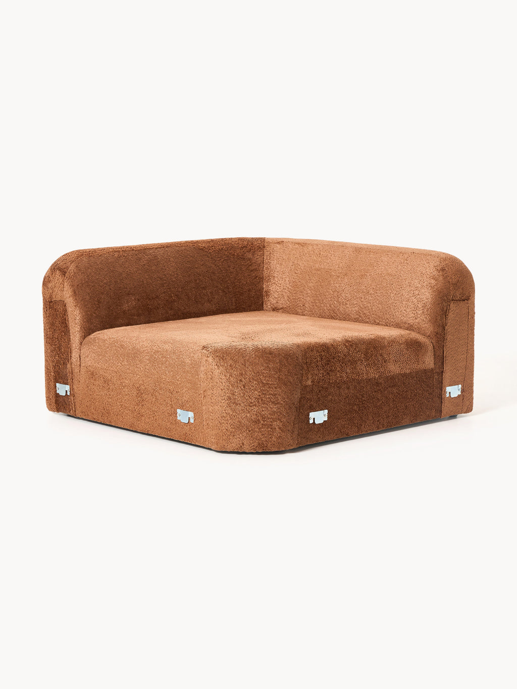Galeriebild 1 - Rundes Teddy-Bouclé-Eckmodul Wolke