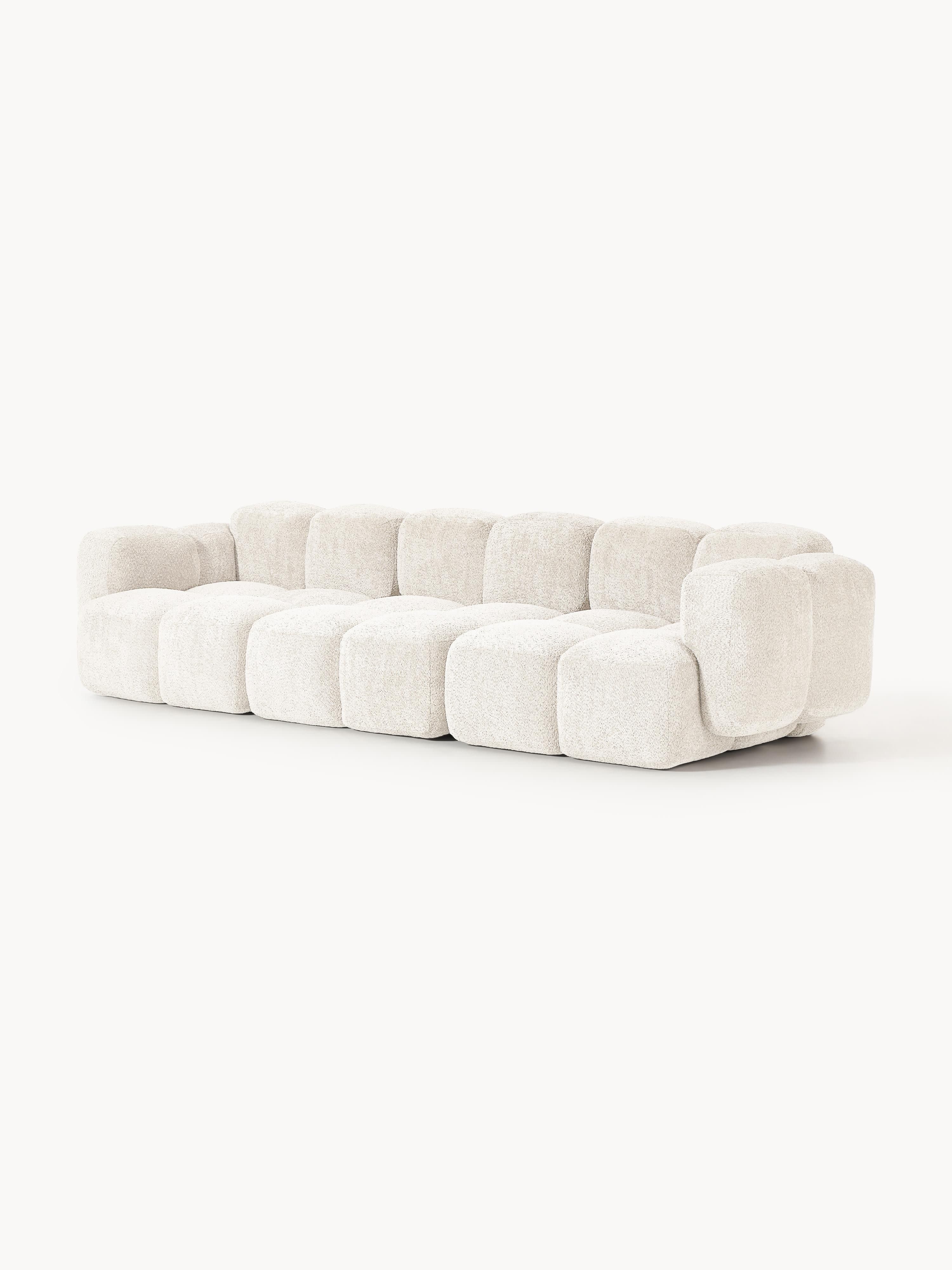 Modulares Sofa Tayla (4-Sitzer) aus Teddy-Bouclé