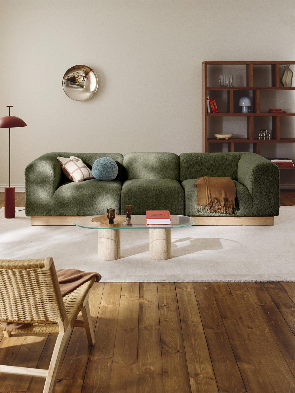 Modulares Sofa Natalie (3-Sitzer) aus Teddy-Bouclé