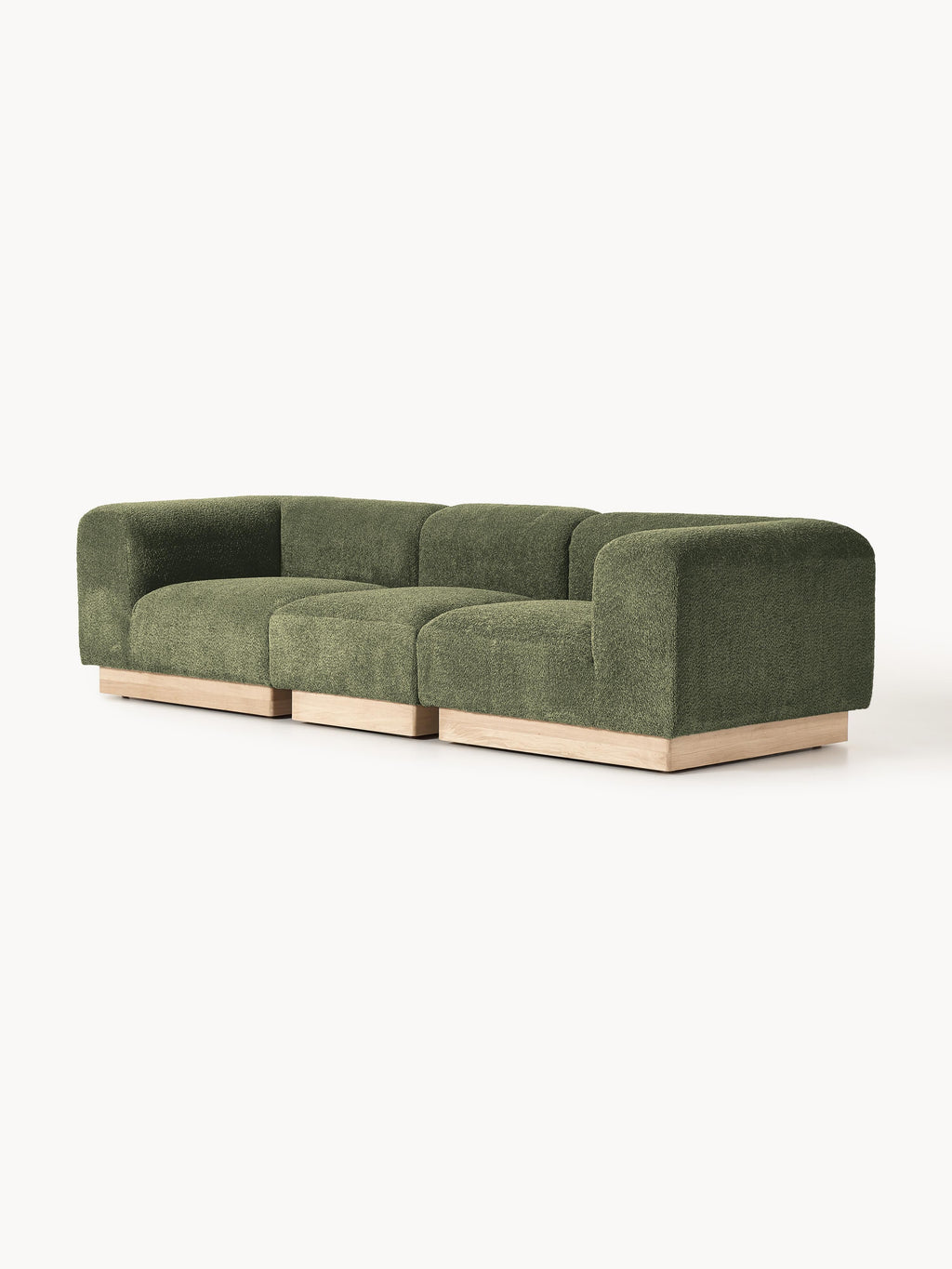 Modulares Sofa Natalie (3-Sitzer) aus Teddy-Bouclé