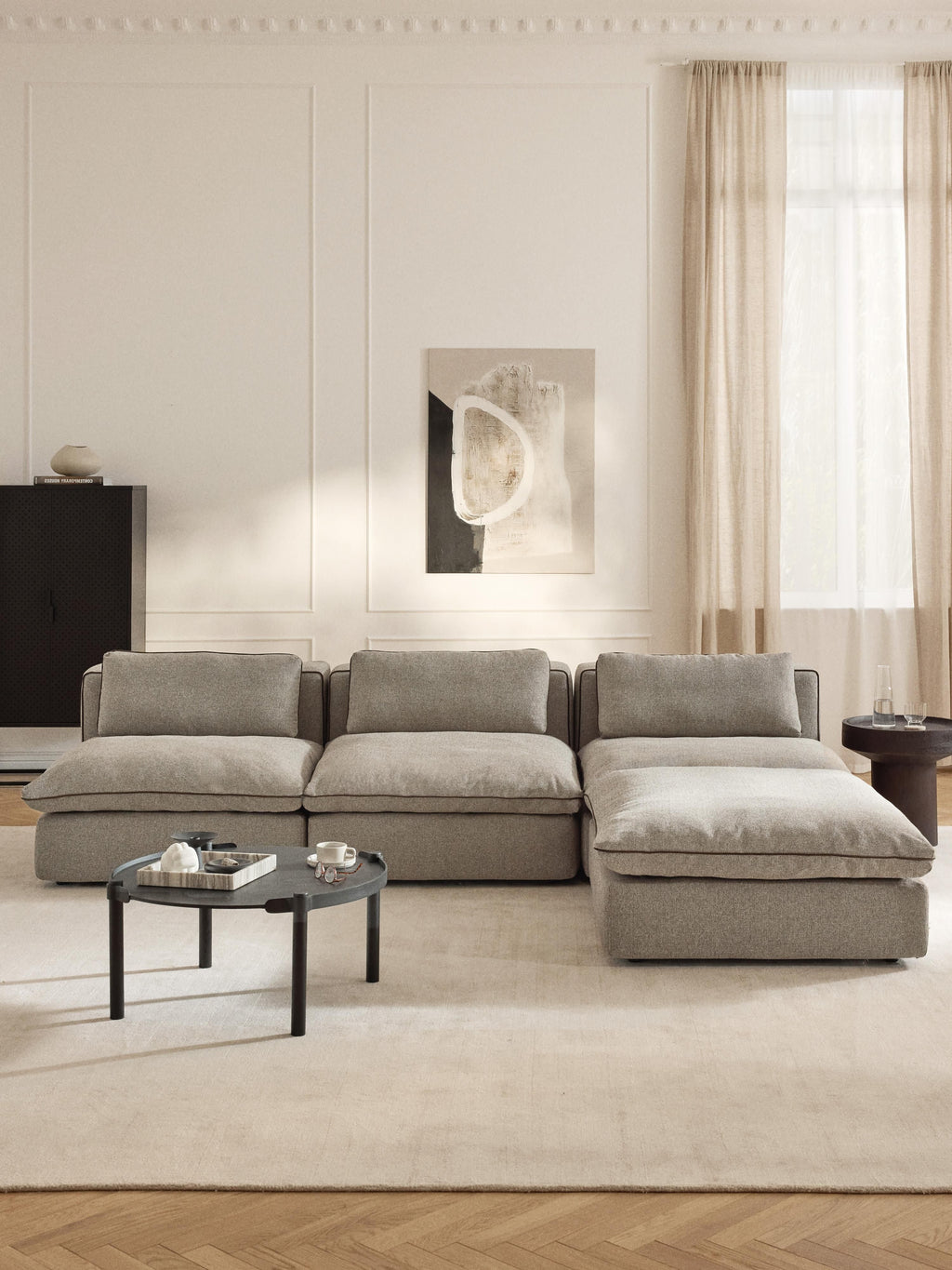 Modulares Sofa Felix mit Hocker (links/rechts)