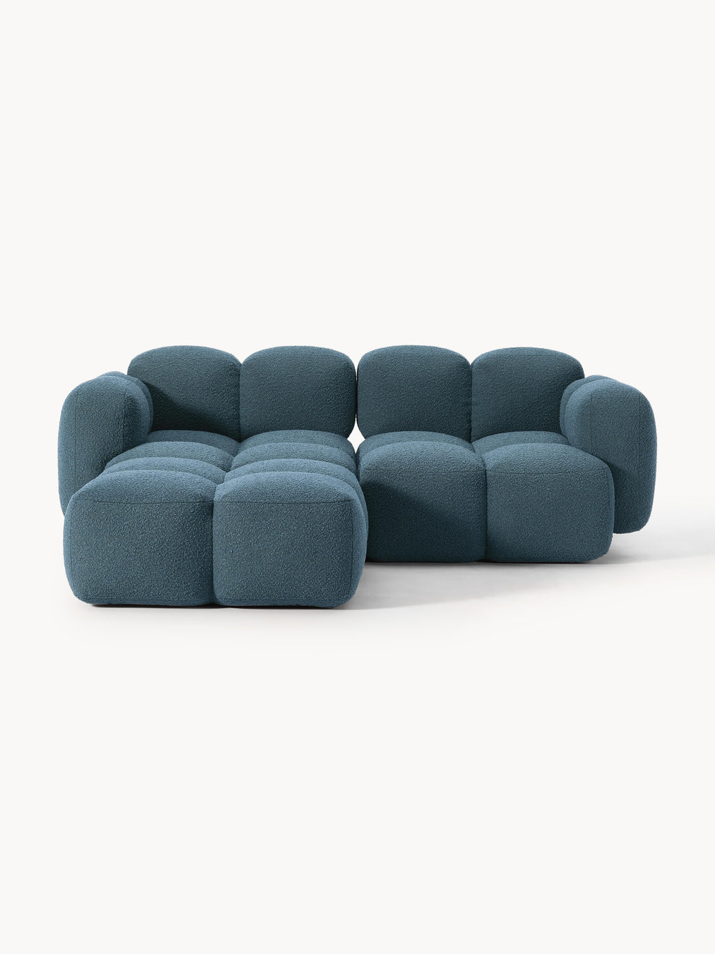 Galeriebild 1 - Modulares Sofa Tayla (3-Sitzer) aus Bouclé mit Hocker (links/rechts)