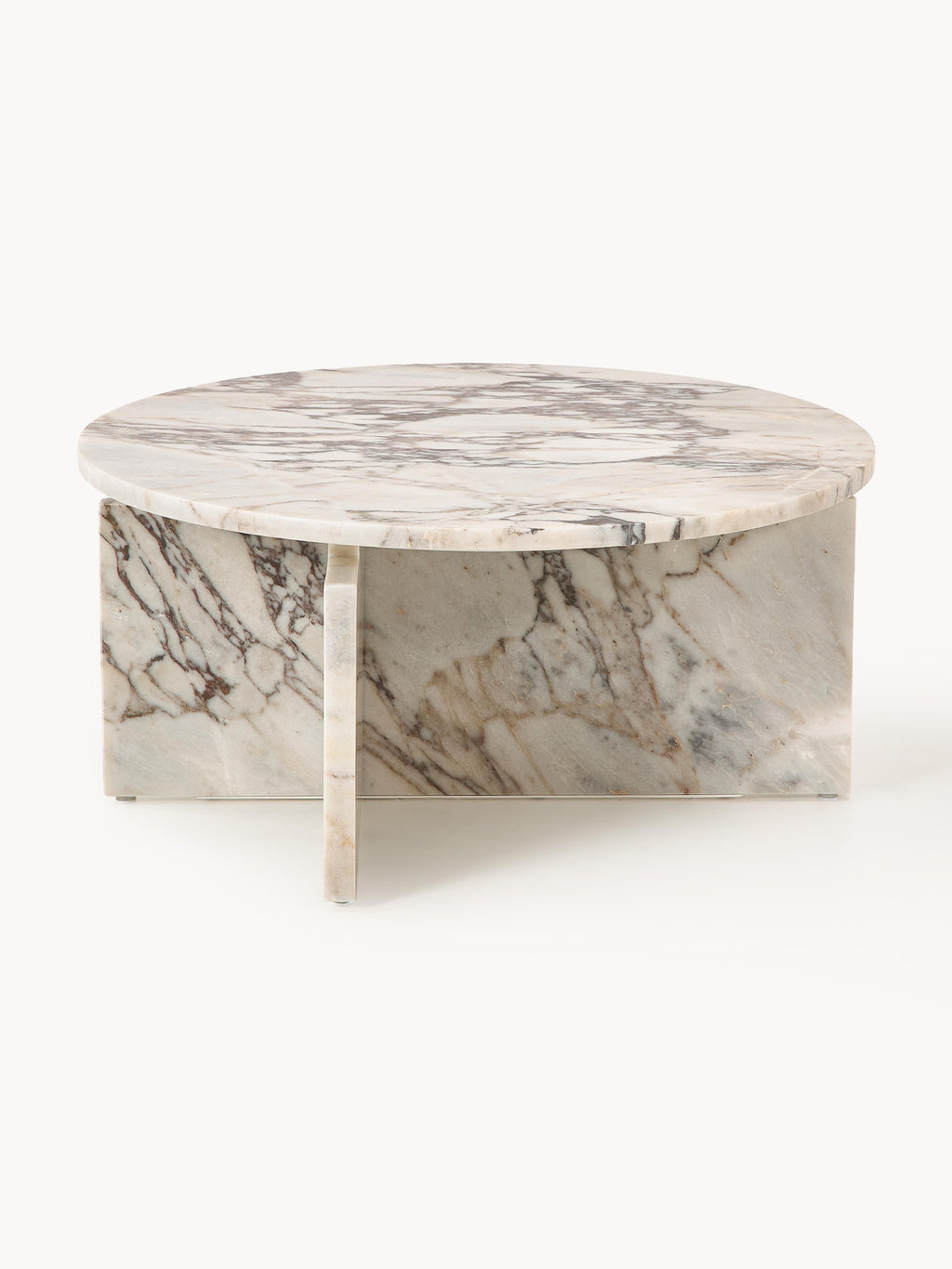 Runder Couchtisch Marisa aus Calacatta Viola Marmor