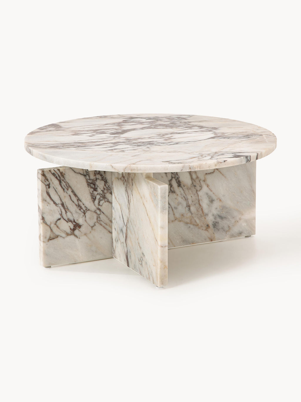 Galeriebild 1 - Runder Couchtisch Marisa aus Calacatta Viola Marmor