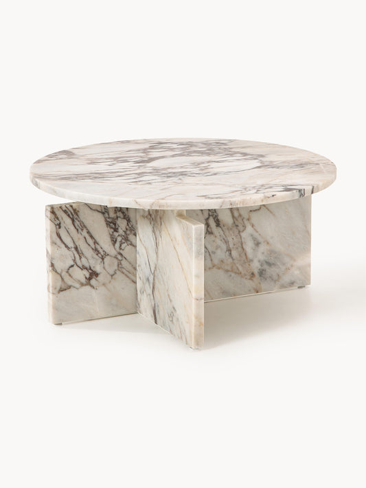 Galeriebild 1 - Runder Couchtisch Marisa aus Calacatta Viola Marmor