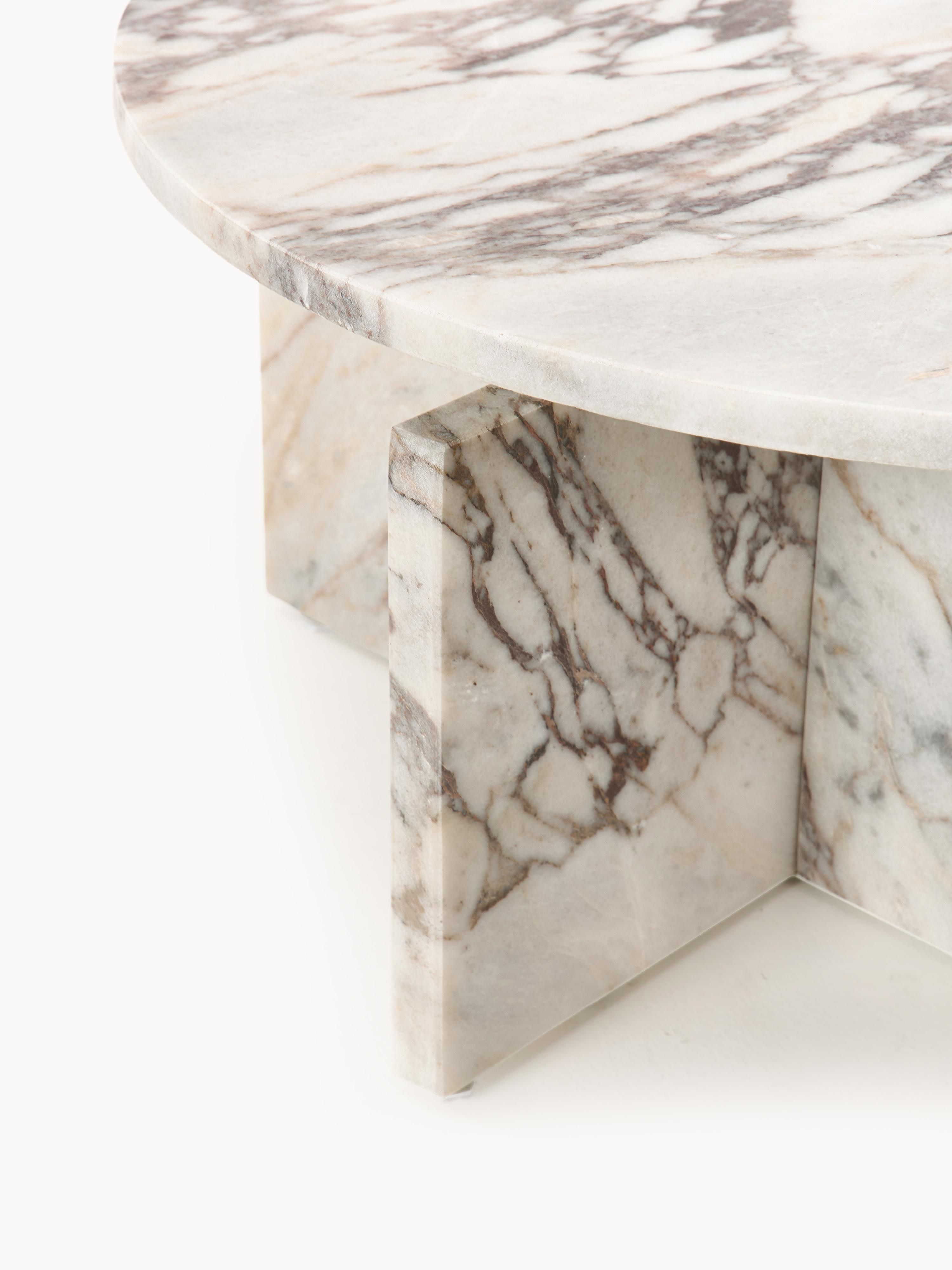 Runder Couchtisch Marisa aus Calacatta Viola Marmor