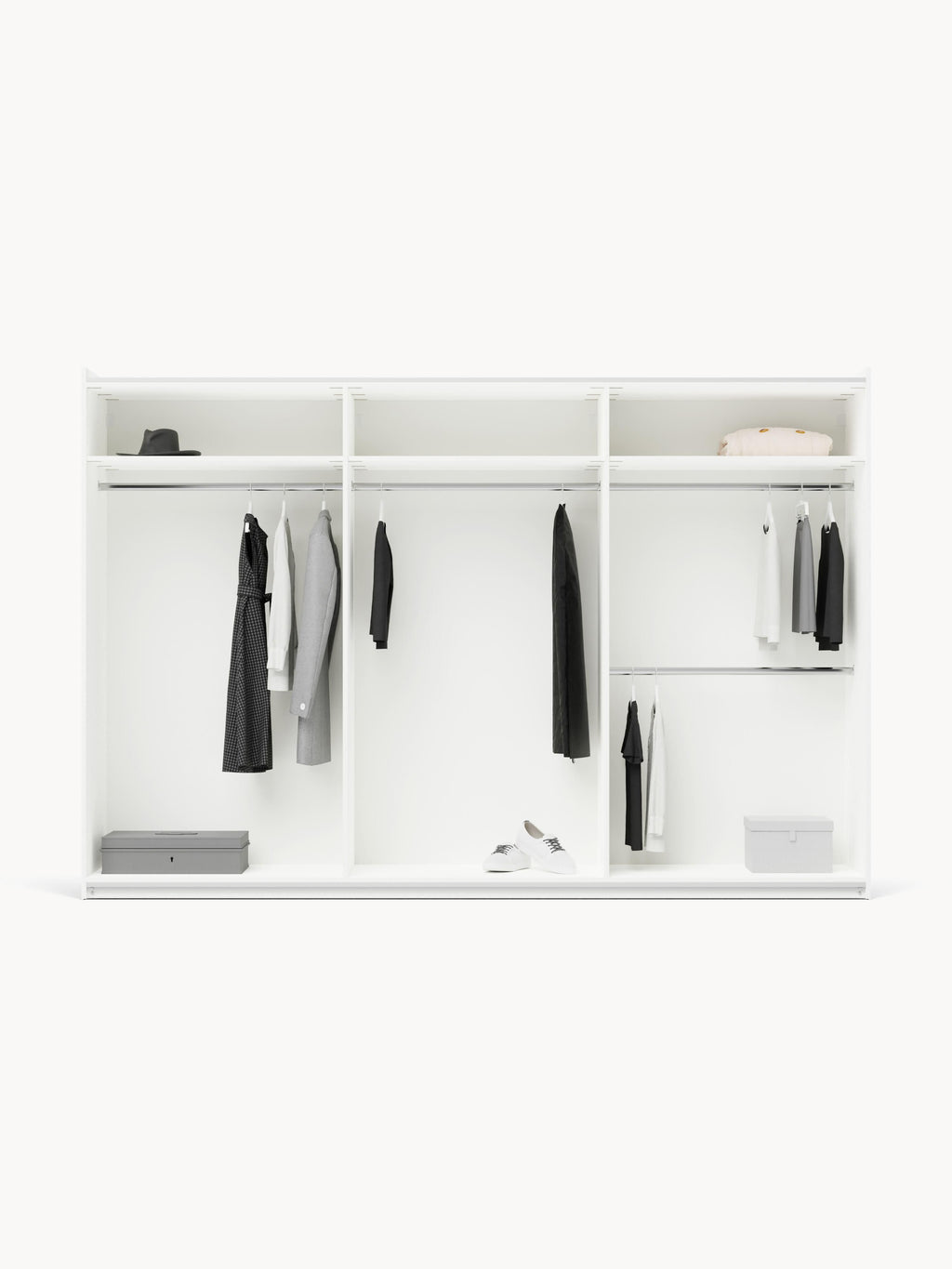 Modularer Schwebetürenschrank Charlotte, 300 cm Breite, in verschiedenen Größen