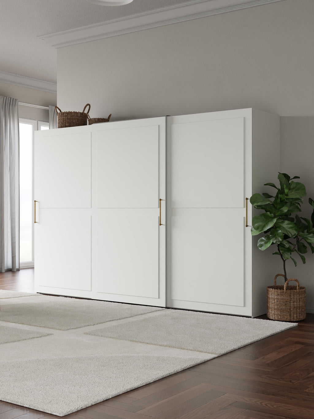 Modularer Schwebetürenschrank Charlotte, 300 cm Breite, in verschiedenen Größen