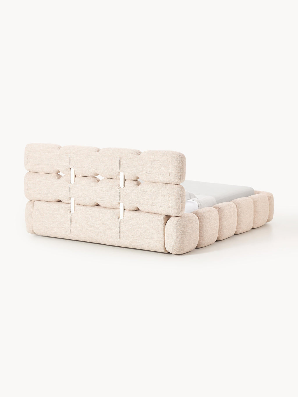 Polsterbett Tayla aus Bouclé mit Stauraum