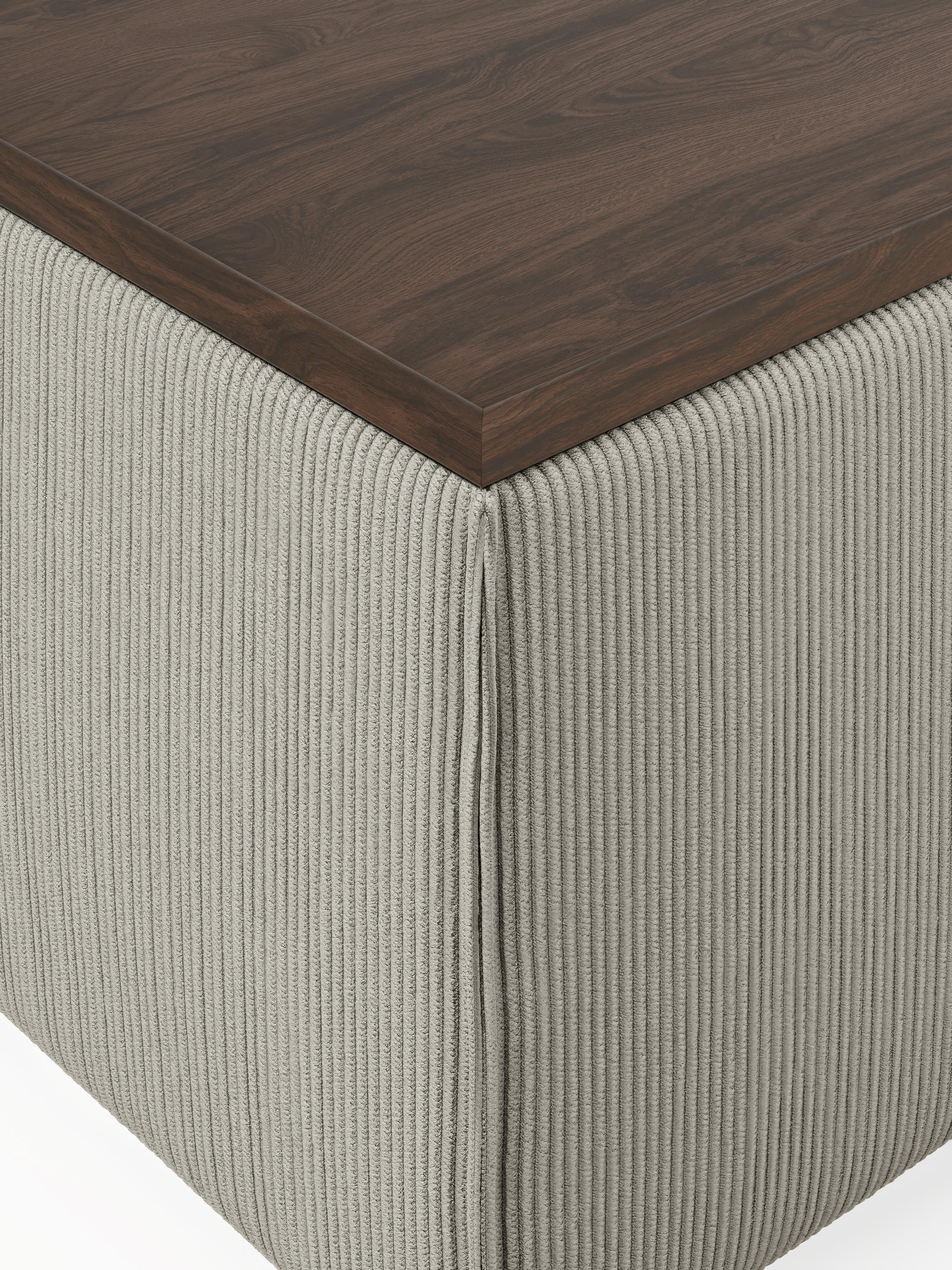 Sofa-Hocker Lennon aus Cord mit Stauraum