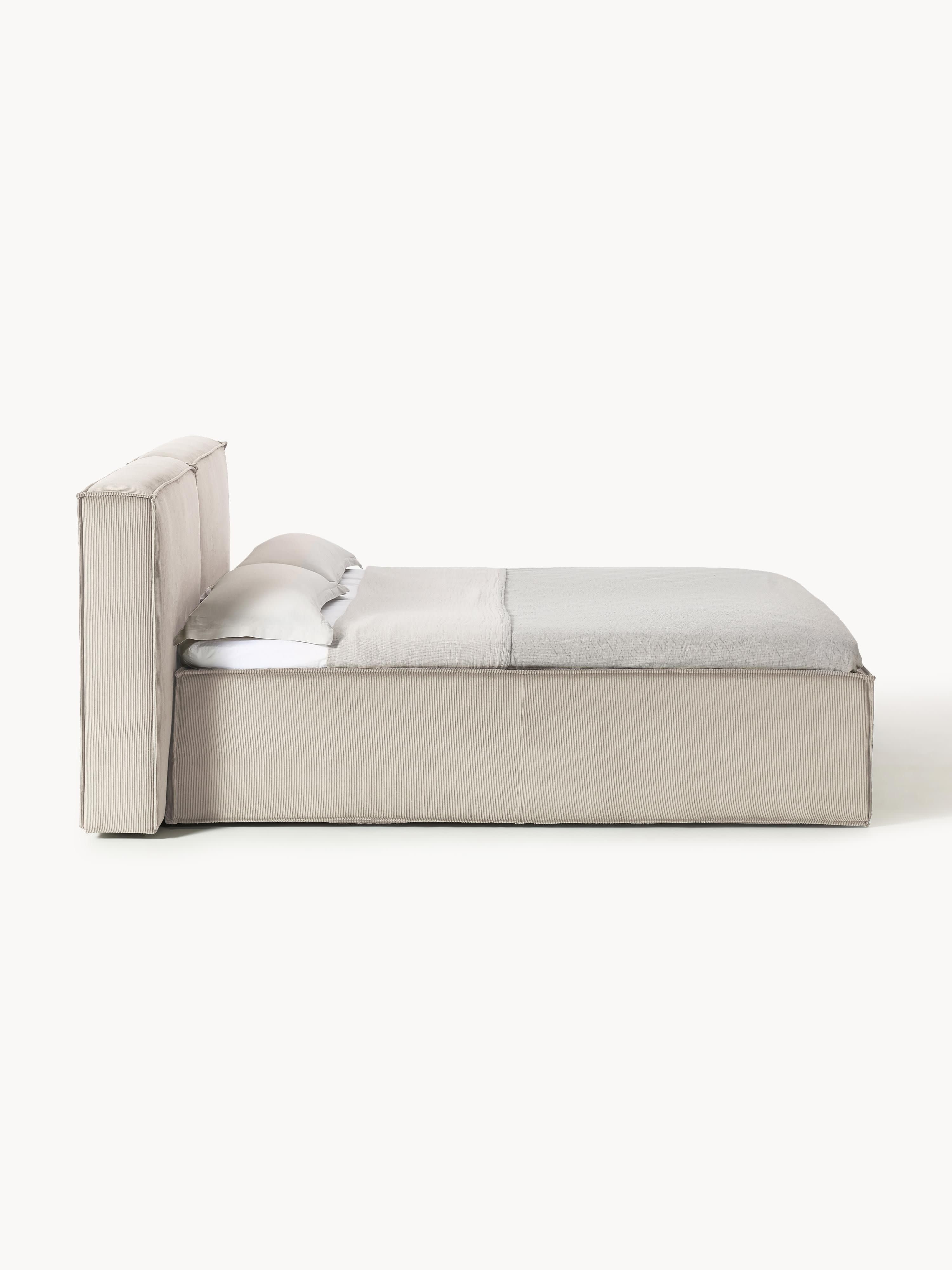 Cord-Boxspringbett Lennon