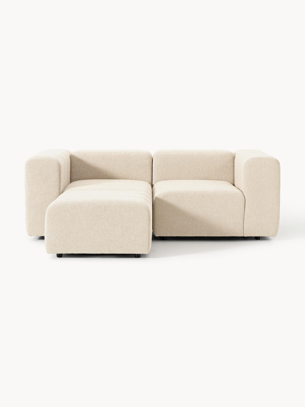 Galeriebild 1 - Modulares Bouclé-Sofa Lena (3-Sitzer) mit Hocker (links/rechts)