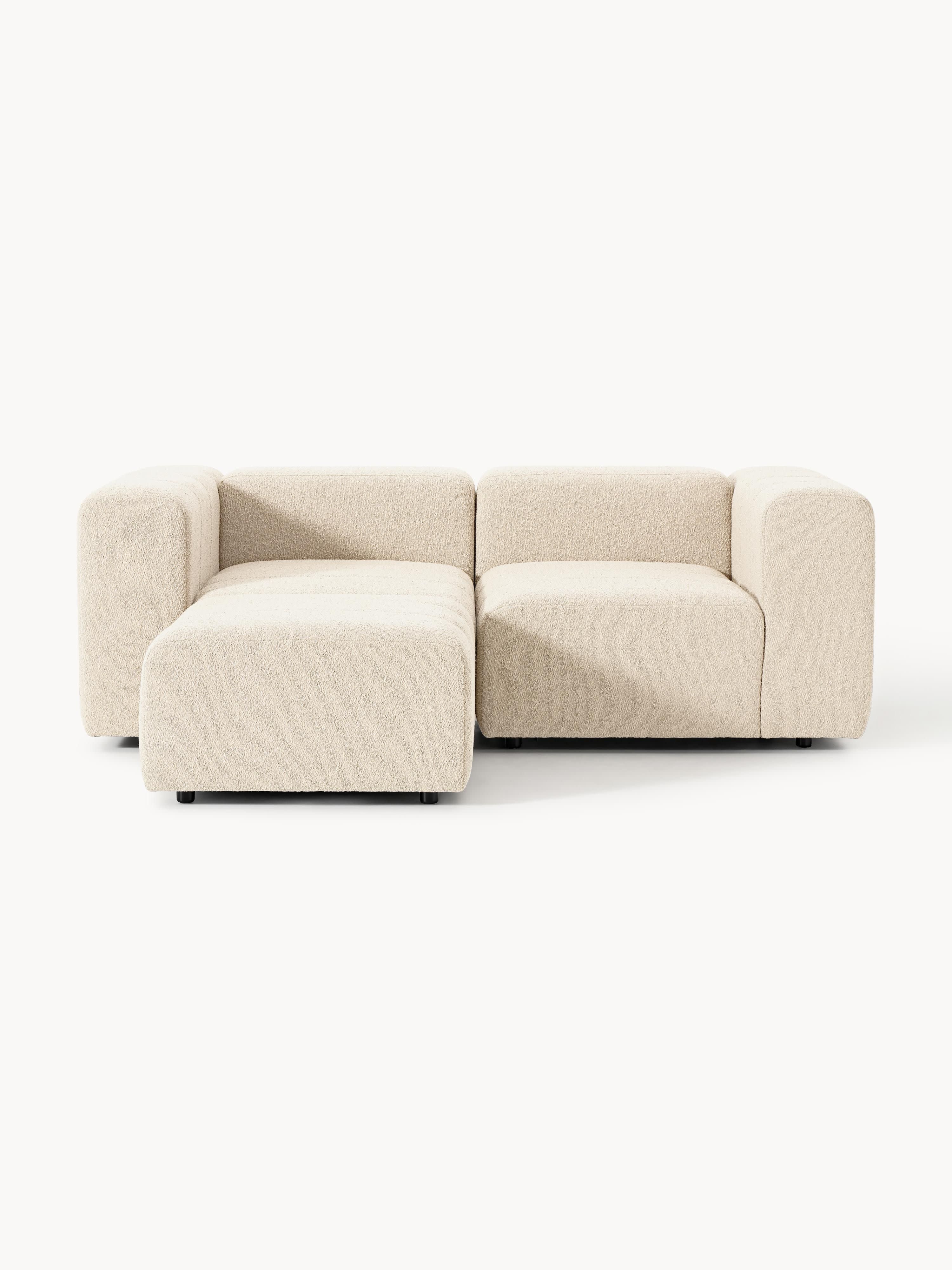 Galeriebild 1 - Modulares Bouclé-Sofa Lena (3-Sitzer) mit Hocker (links/rechts)