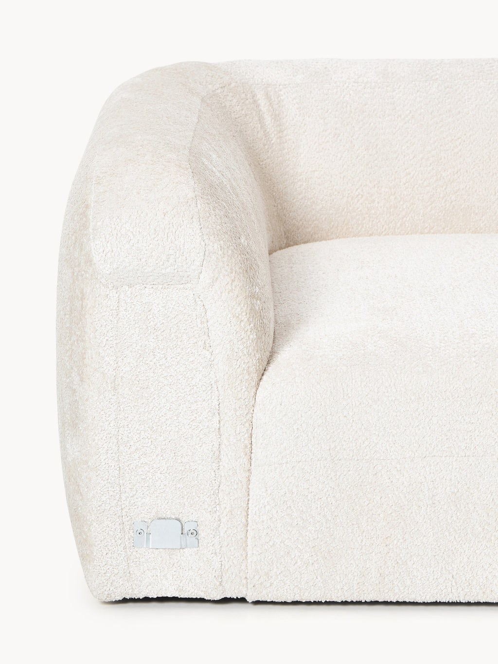 Rundes Teddy-Bouclé-Eckmodul Wolke
