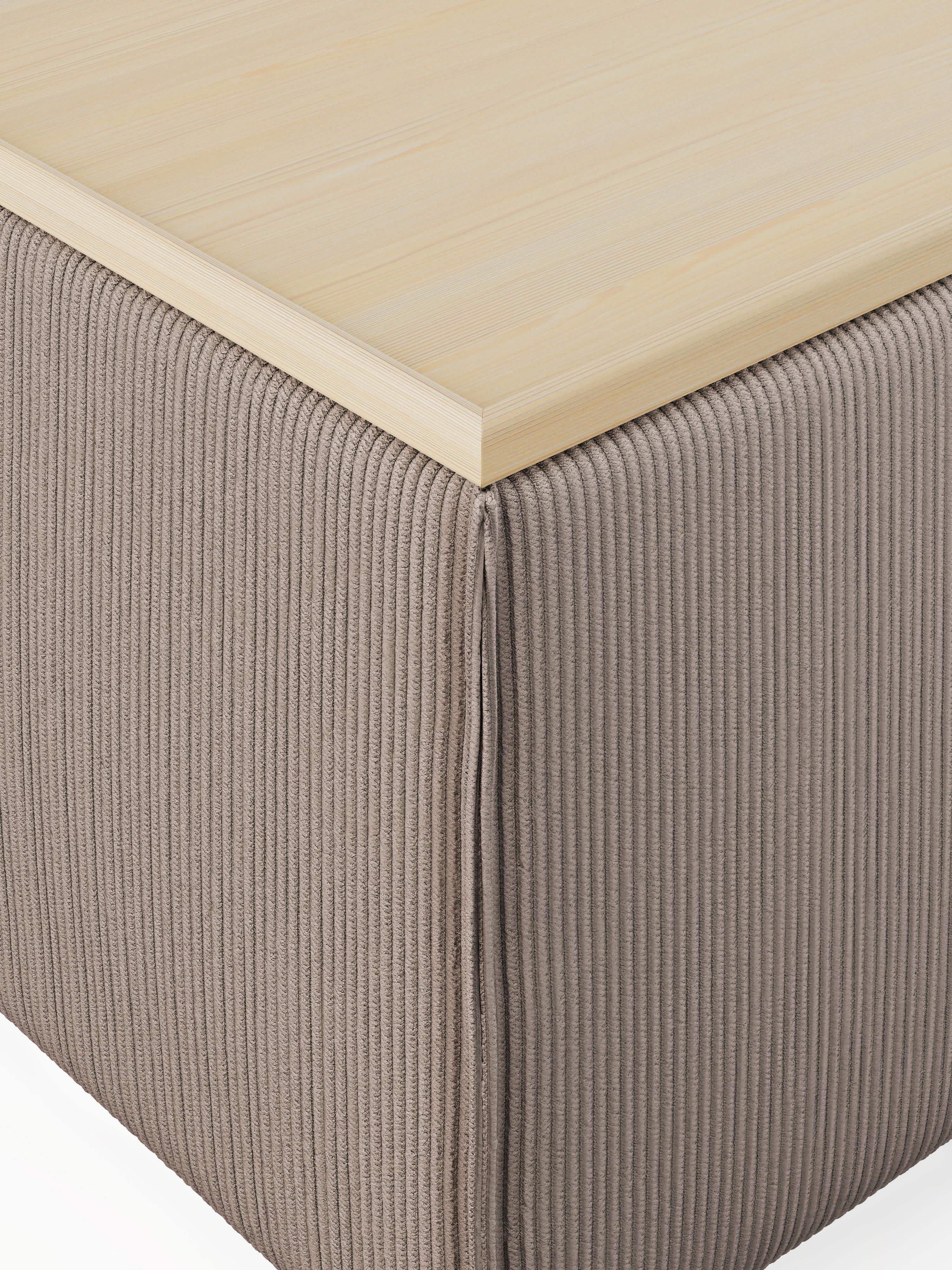 Sofa-Hocker Lennon aus Cord mit Stauraum