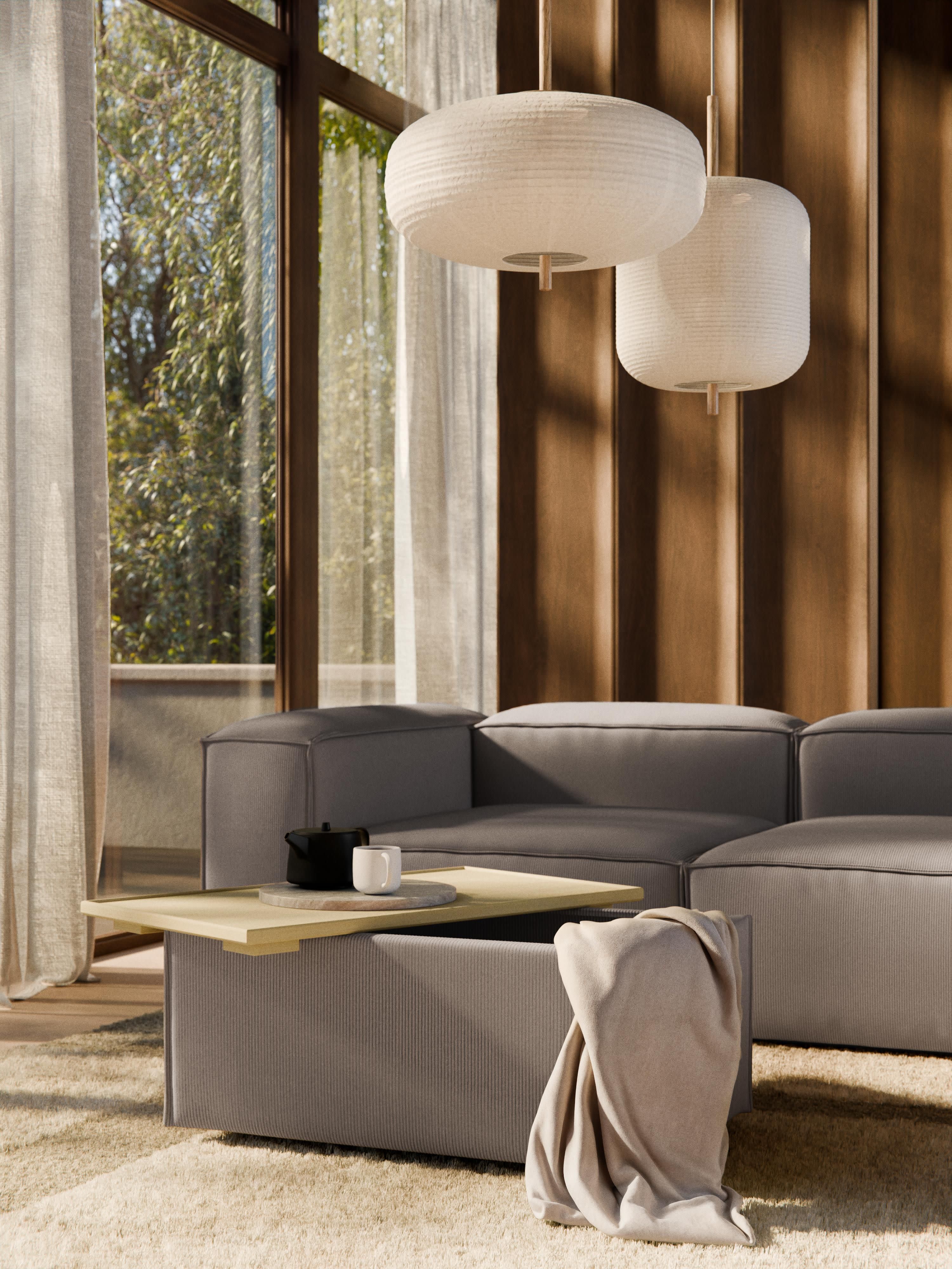 Sofa-Hocker Lennon aus Cord mit Stauraum