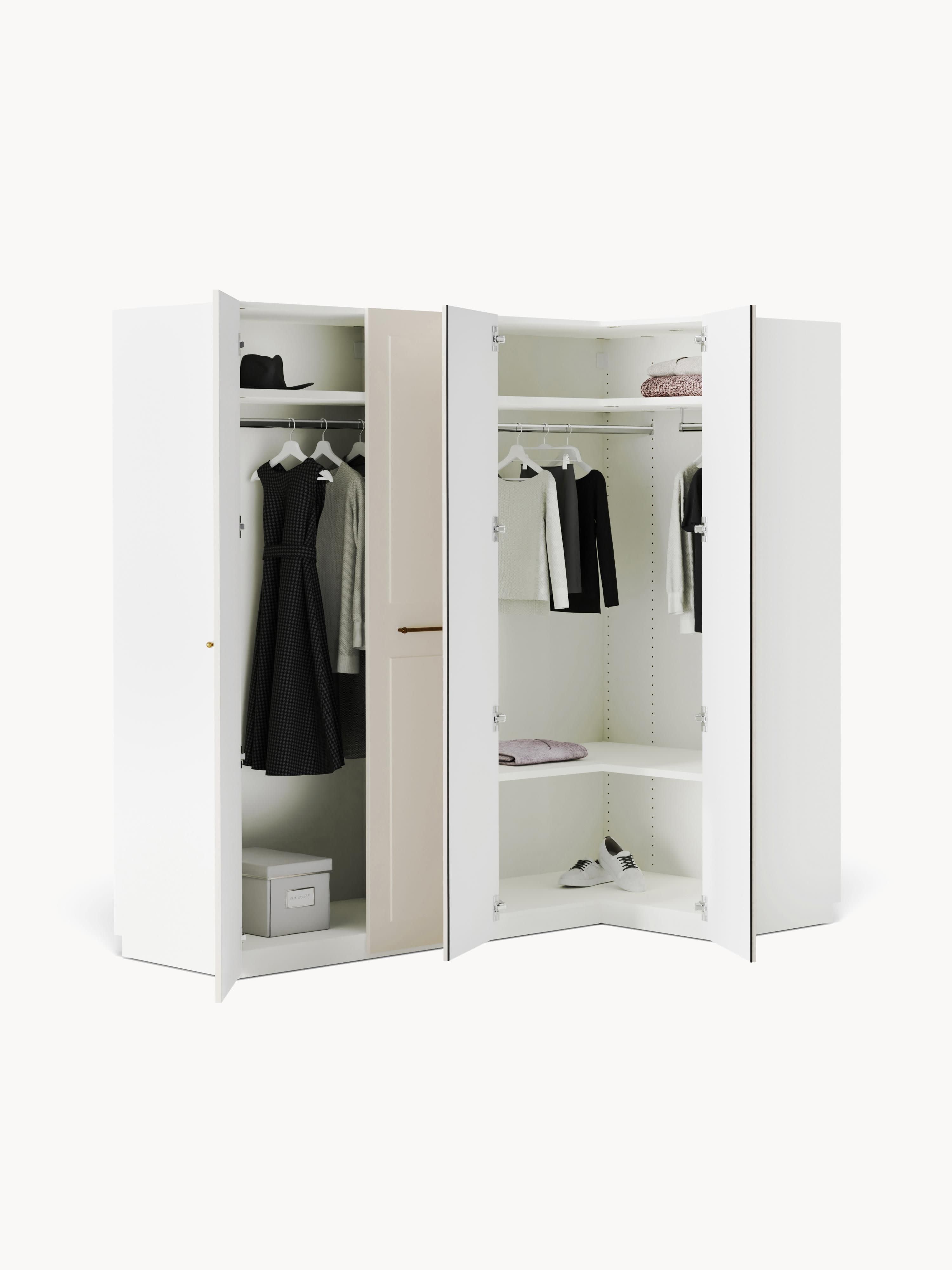 Modularer Eck-Kleiderschrank Charlotte, 215 cm Breite, in verschiedenen Größen