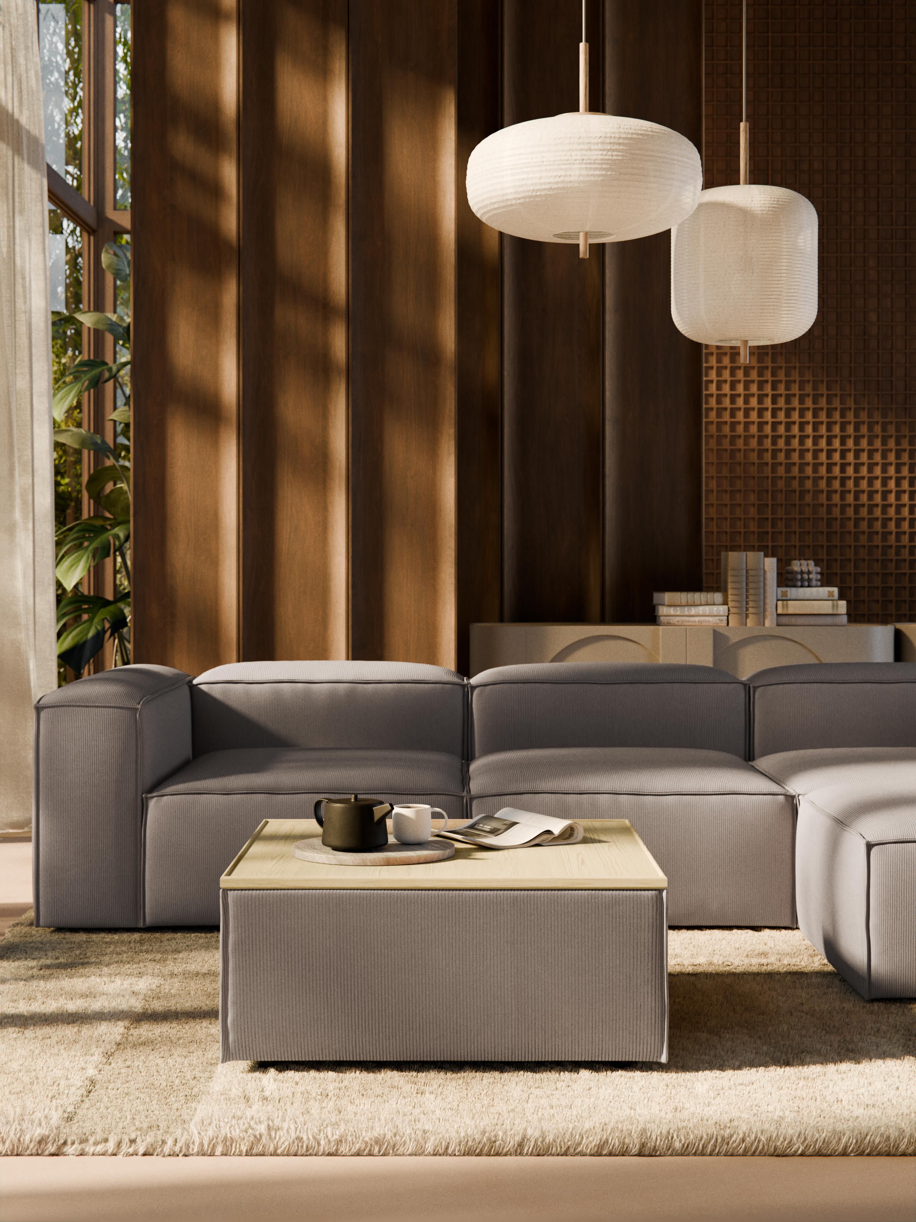Sofa-Hocker Lennon aus Cord mit Stauraum