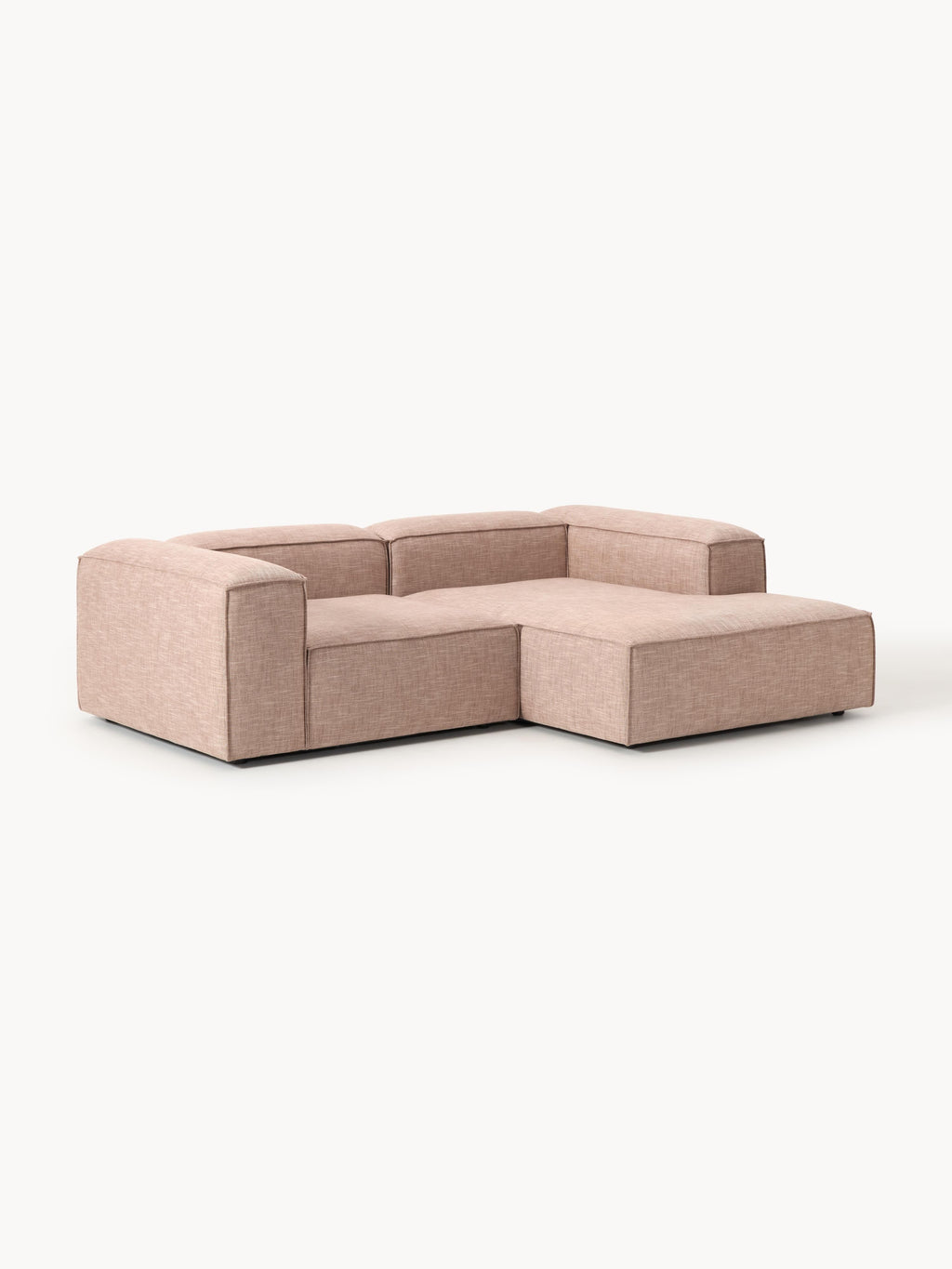 Modulares Ecksofa Lennon (2-Sitzer) aus Leinen-Mix