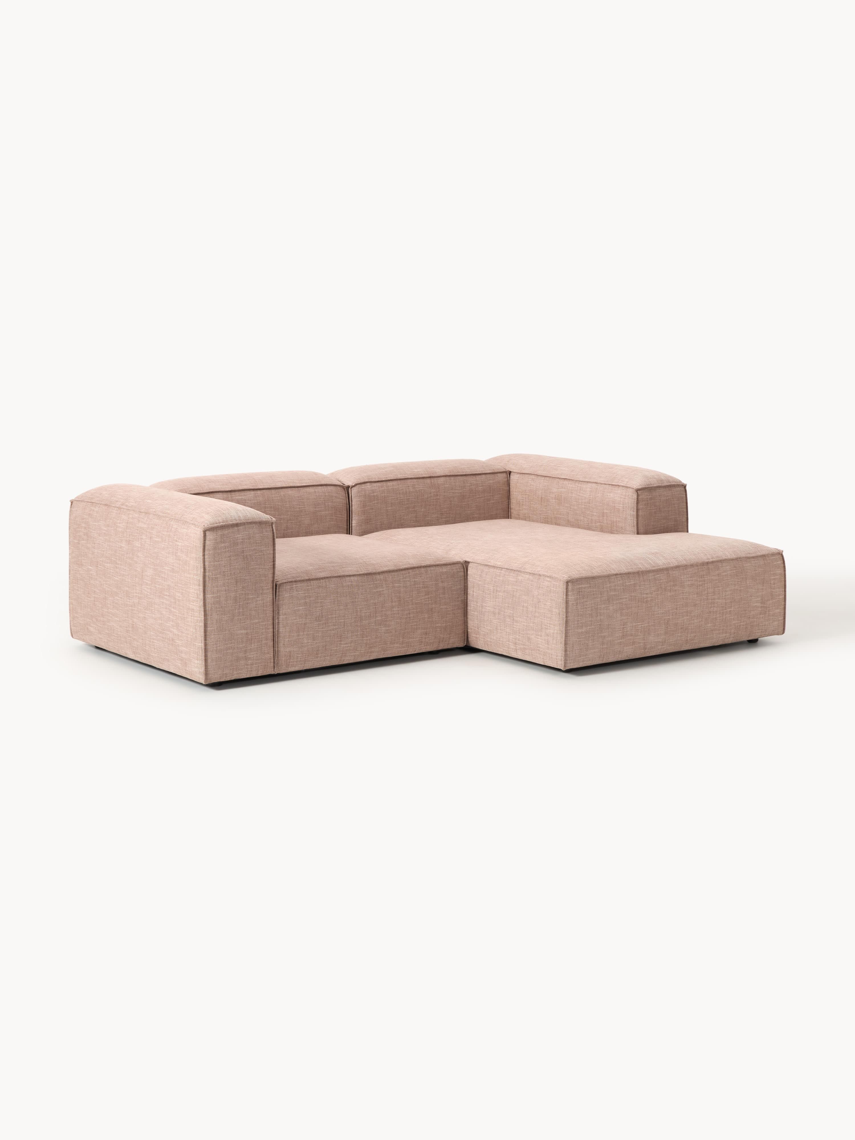 Modulares Ecksofa Lennon (2-Sitzer) aus Leinen-Mix