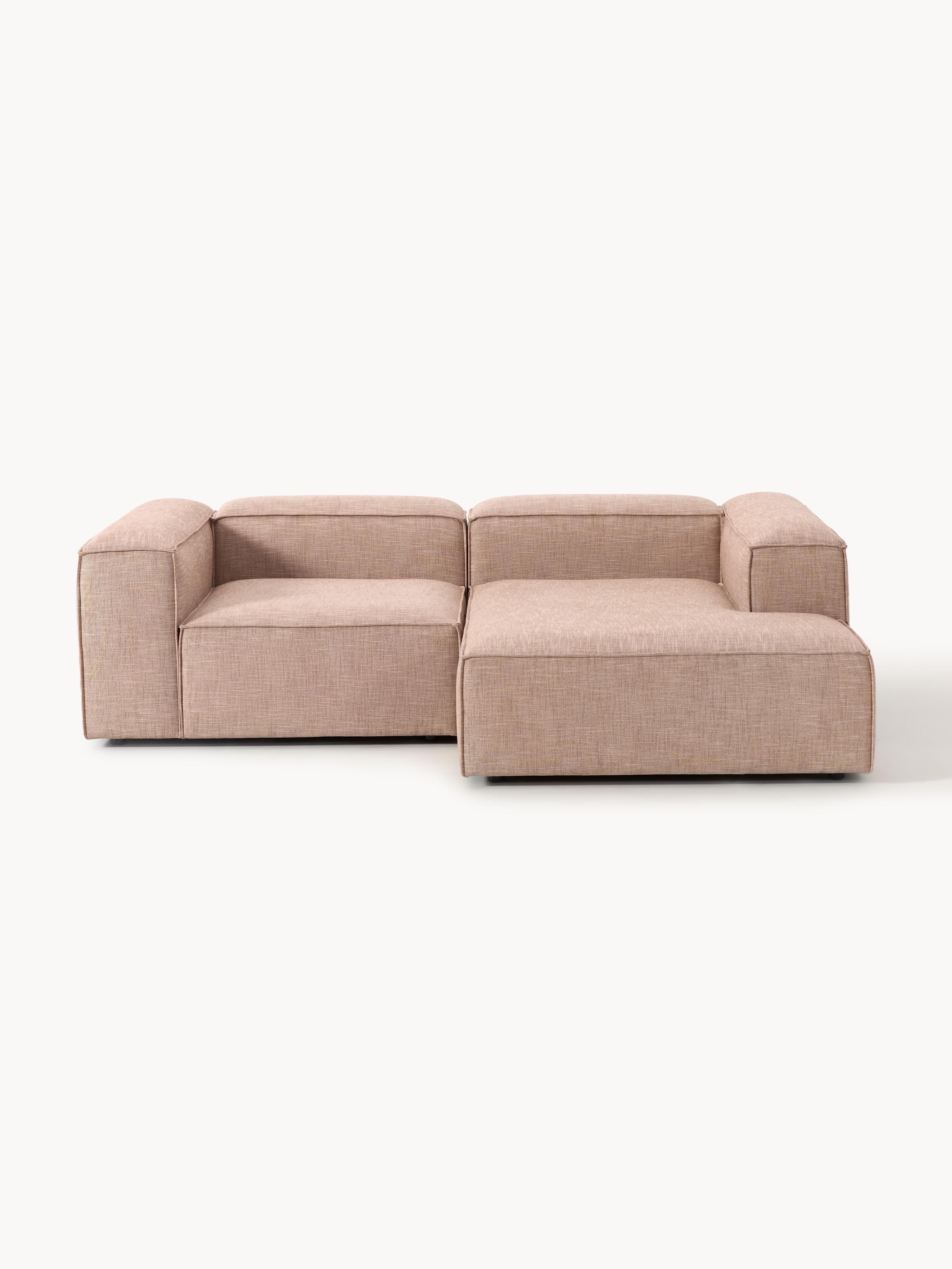 Galeriebild 1 - Modulares Ecksofa Lennon (2-Sitzer) aus Leinen-Mix