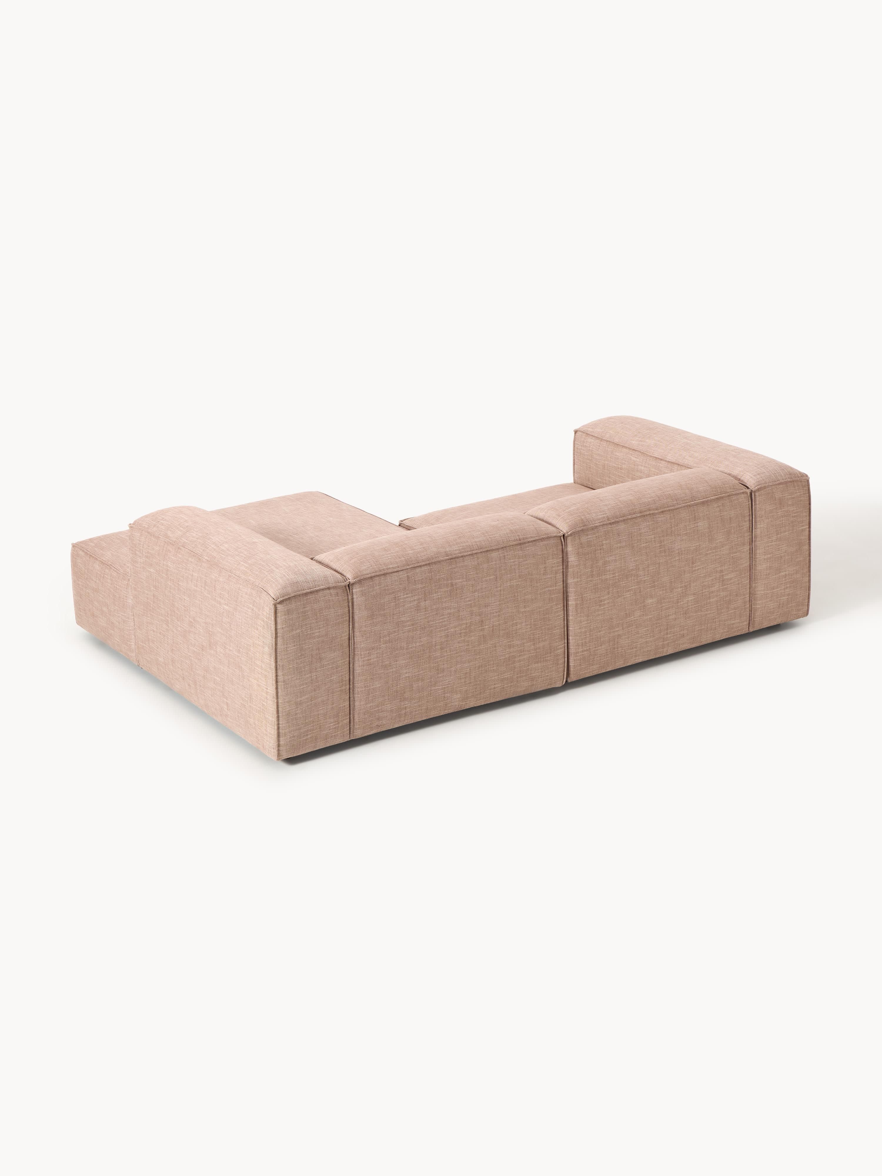 Modulares Ecksofa Lennon (2-Sitzer) aus Leinen-Mix
