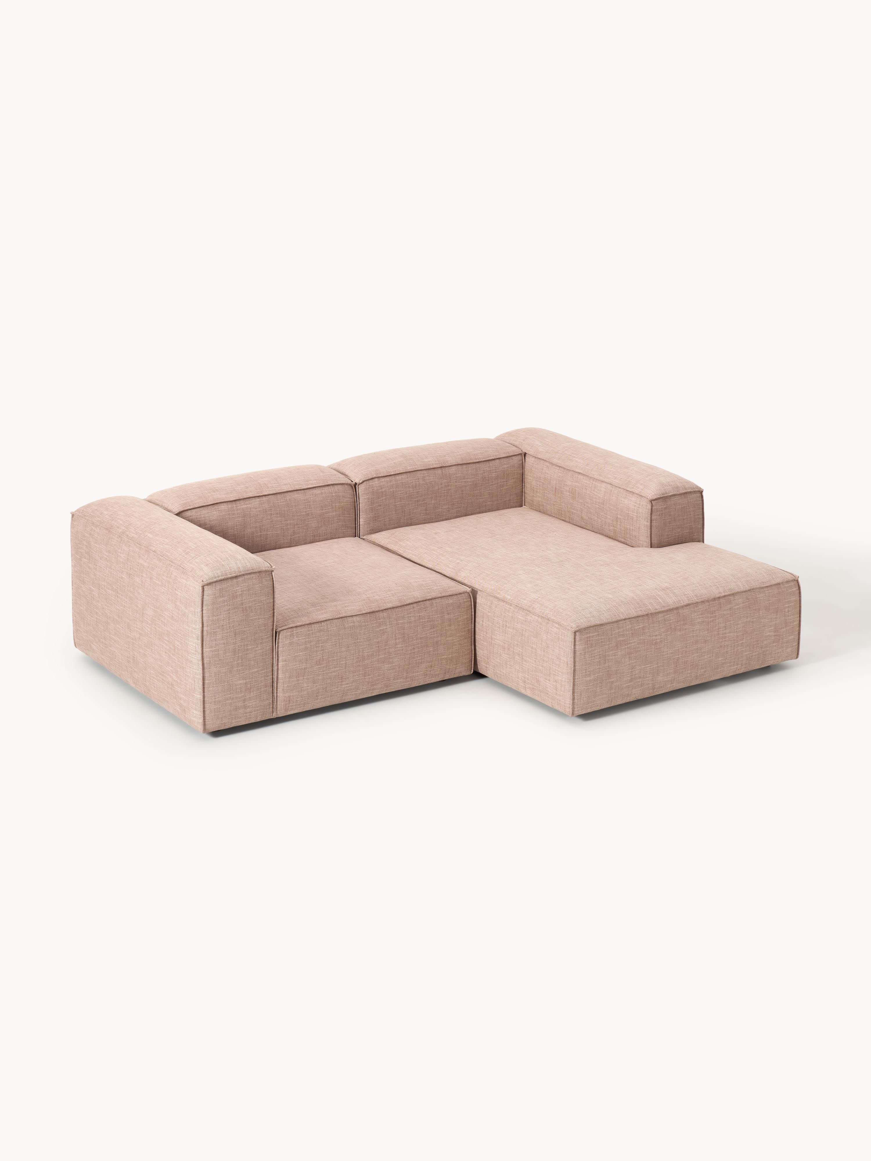 Modulares Ecksofa Lennon (2-Sitzer) aus Leinen-Mix