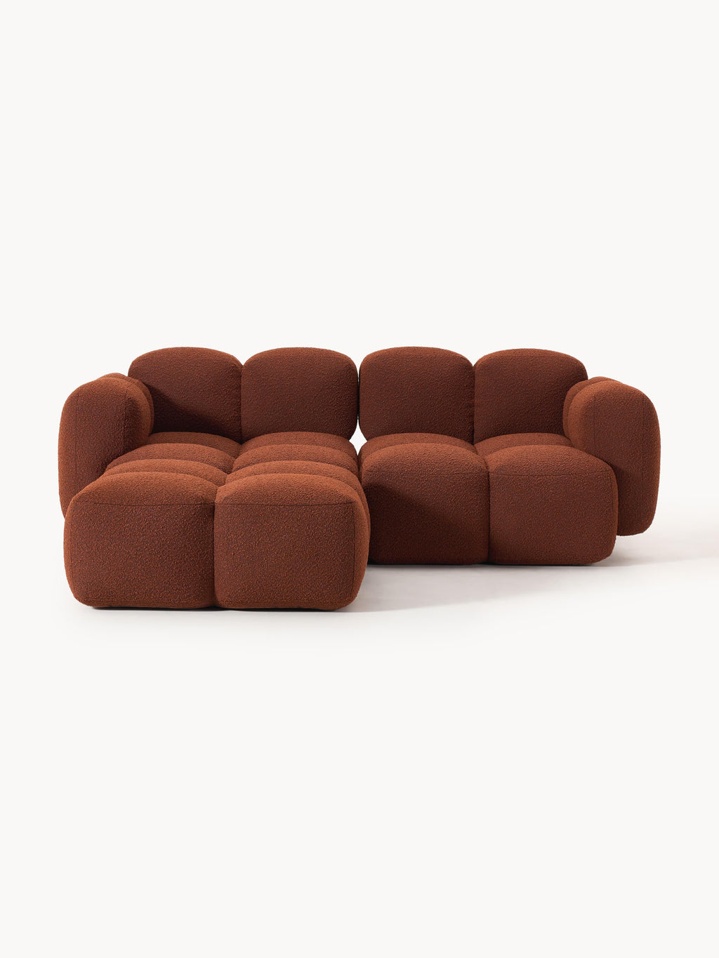 Galeriebild 1 - Modulares Sofa Tayla (3-Sitzer) aus Bouclé mit Hocker (links/rechts)