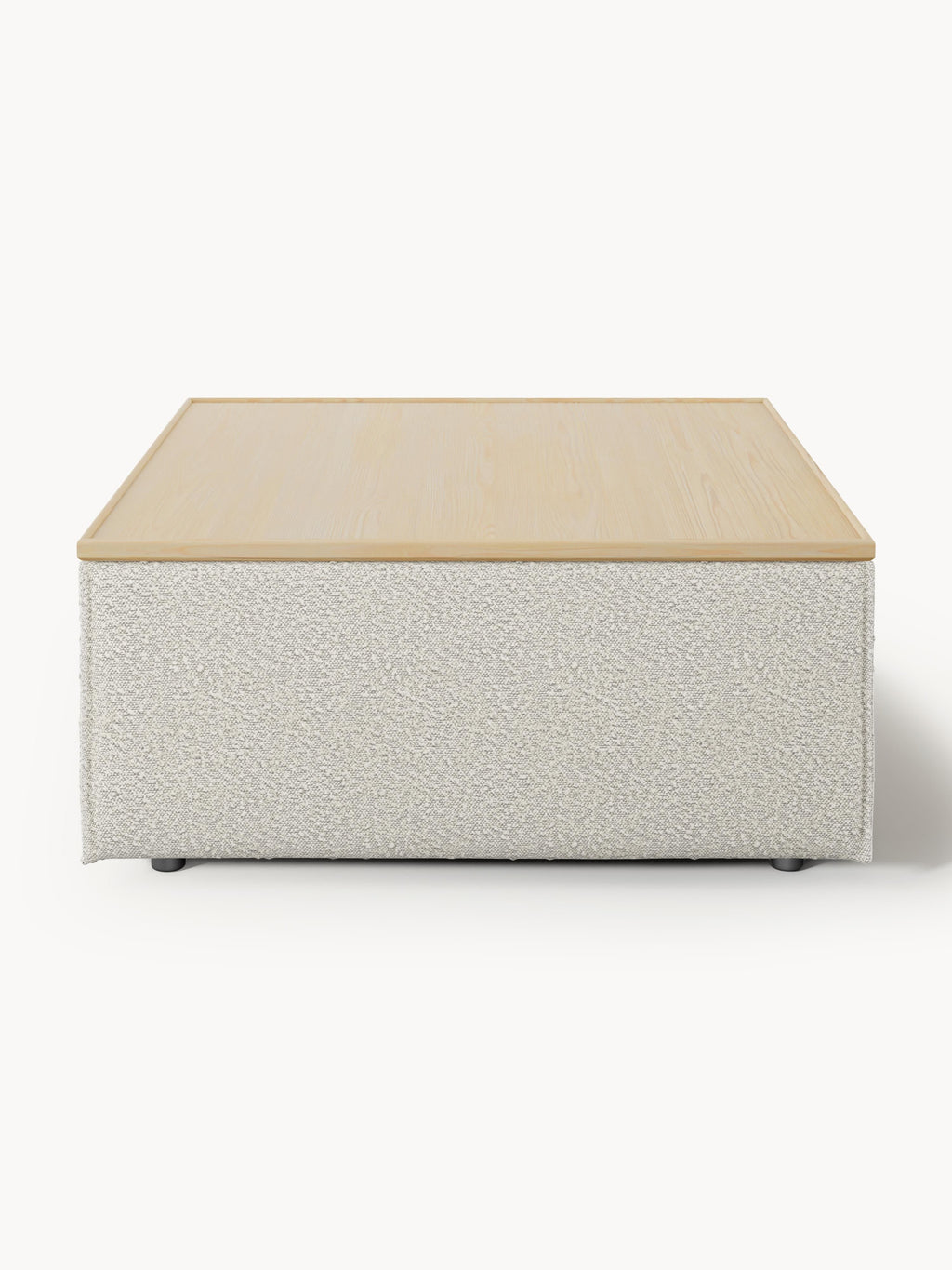 Sofa-Hocker Lennon aus Bouclé mit Stauraum