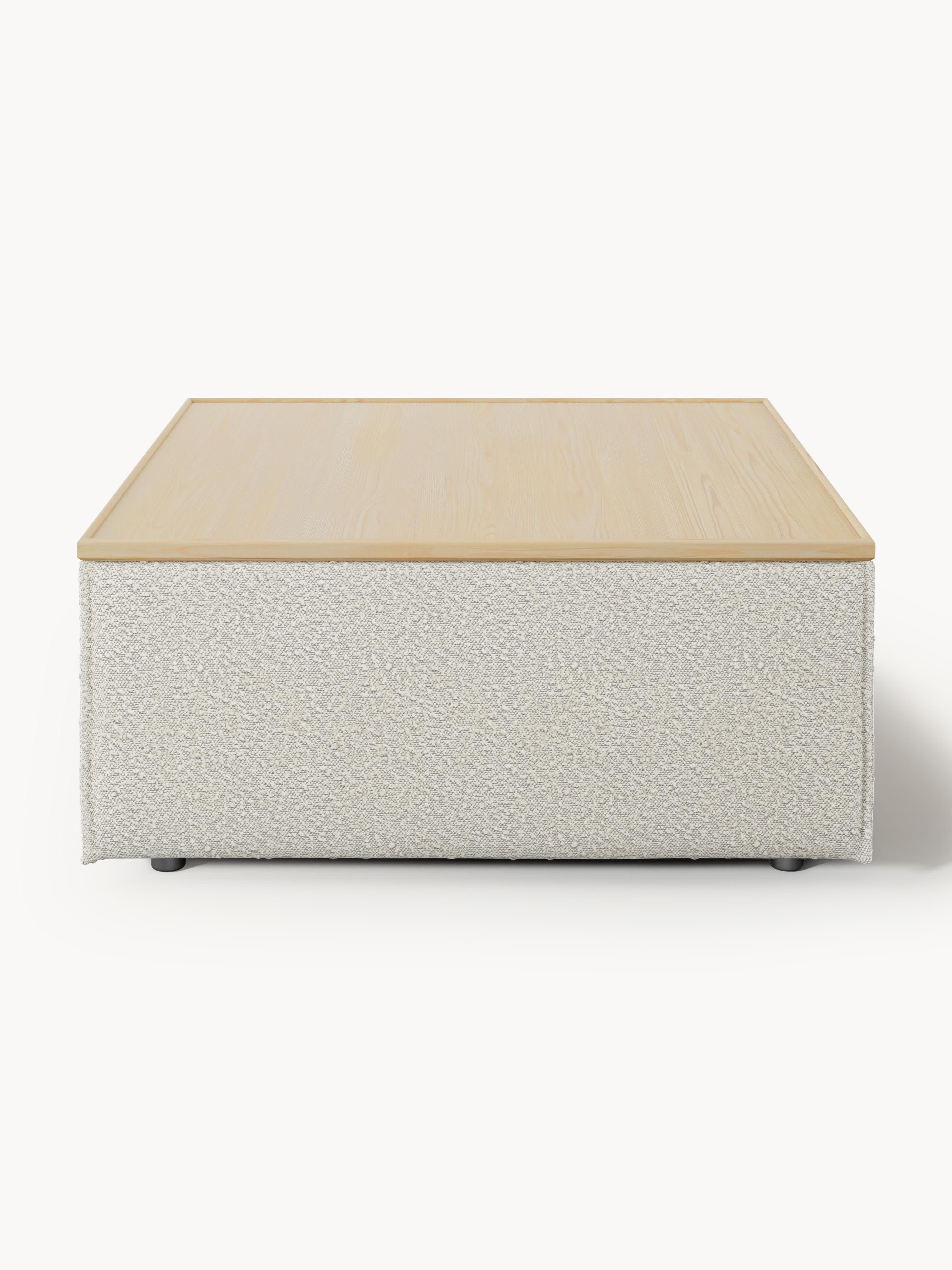 Sofa-Hocker Lennon aus Bouclé mit Stauraum