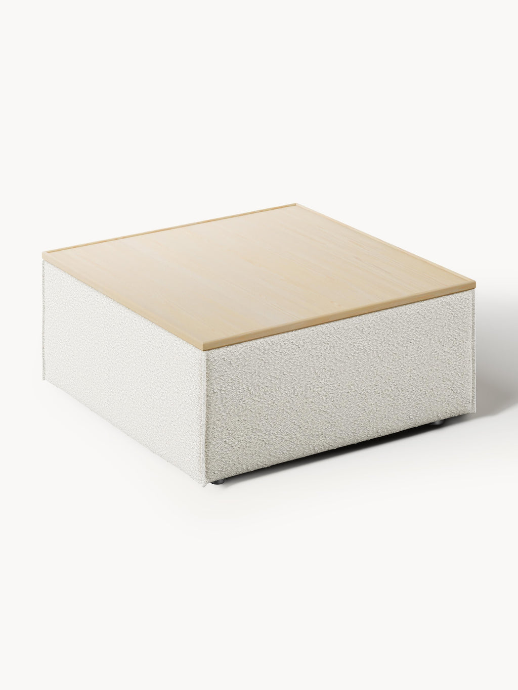 Sofa-Hocker Lennon aus Bouclé mit Stauraum