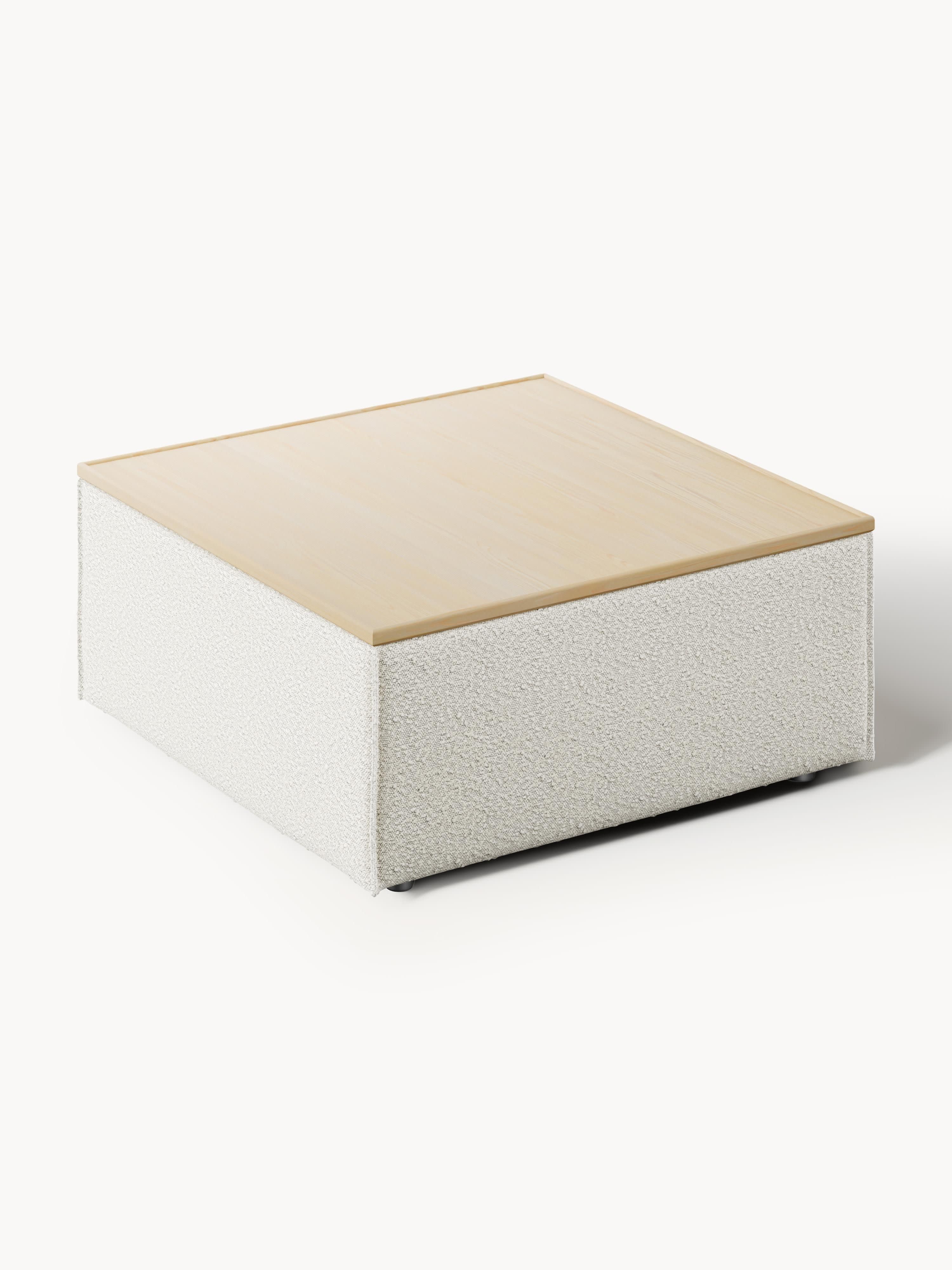 Sofa-Hocker Lennon aus Bouclé mit Stauraum