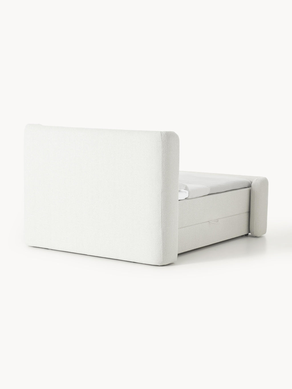 Bouclé-Boxspringbett Perla mit Stauraum