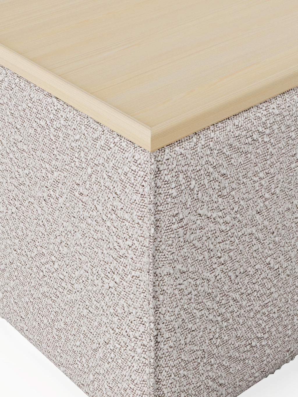 Sofa-Hocker Lennon aus Bouclé mit Stauraum