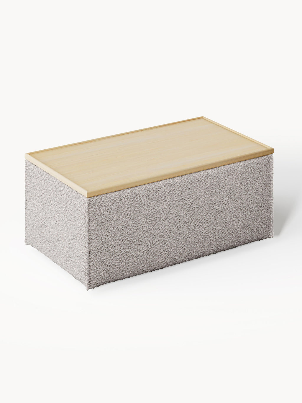 Sofa-Hocker Lennon aus Bouclé mit Stauraum