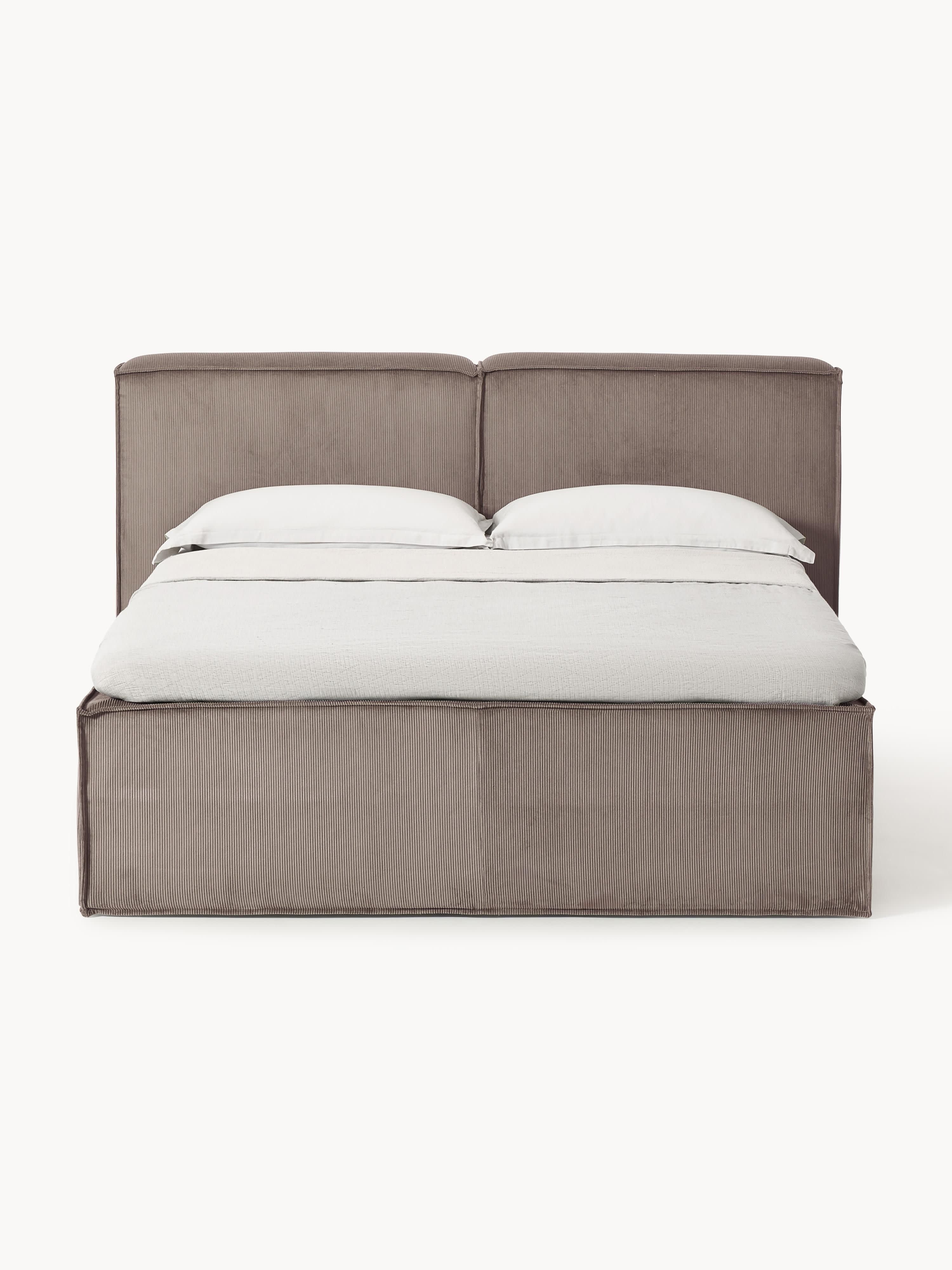 Cord-Boxspringbett Lennon