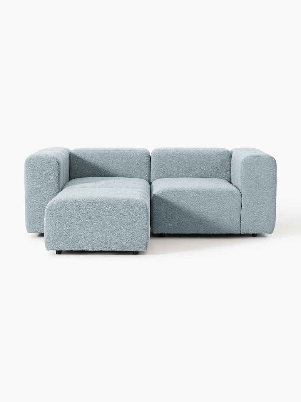 Galeriebild 1 - Modulares Bouclé-Sofa Lena (3-Sitzer) mit Hocker (links/rechts)