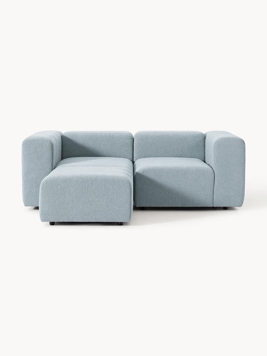 Galeriebild 1 - Modulares Bouclé-Sofa Lena (3-Sitzer) mit Hocker (links/rechts)